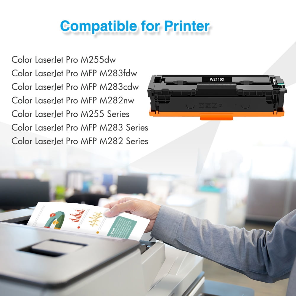 206X 206A Toner Cartridges with Chip Compatible for HP 206X 206A W2110X W2111X W2112X W2113X Color LaserJet Pro MFP M283fdw M283cdw M255dw M282nw Printer ink(Black Cyan Magenta Yellow, 4-Pack) - Image 5