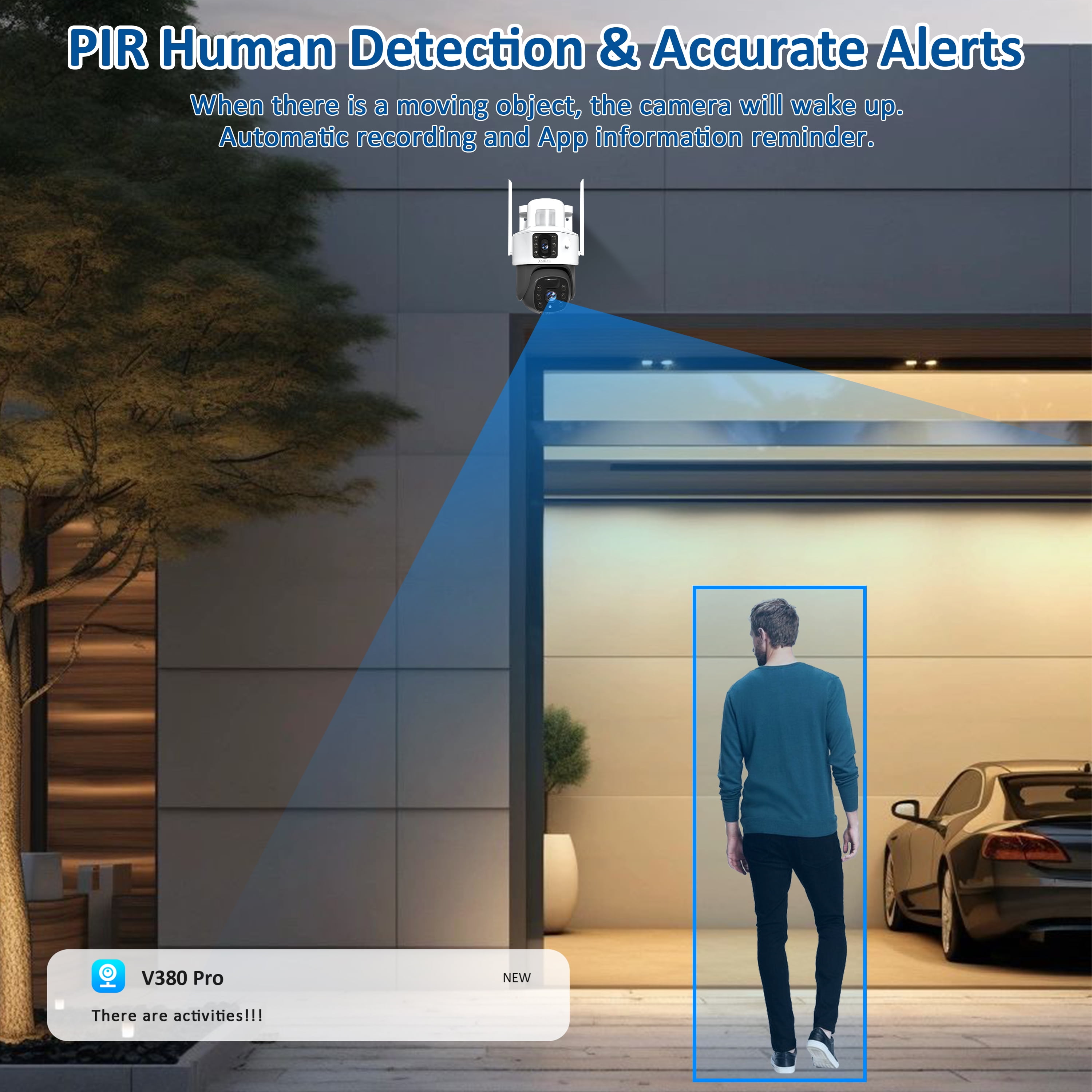 Xorlink 4K/8MP Solar Security Camera, 360° View Wireless Outdoor Camera, Waterproof PIR Detection, Rechargeable Battery Powered Home Dual Lens Surveillance Camera with Color Night Vision 2-Way Audio - Image 7