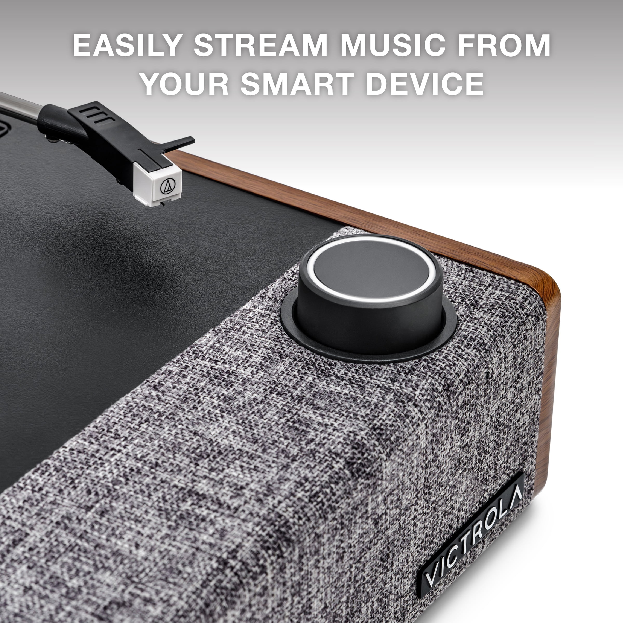 Victrola Eastwood II 3-Speed Bluetooth Record Player with Audio-Technica Cartridge & Built-in Speakers, Walnut - Image 7