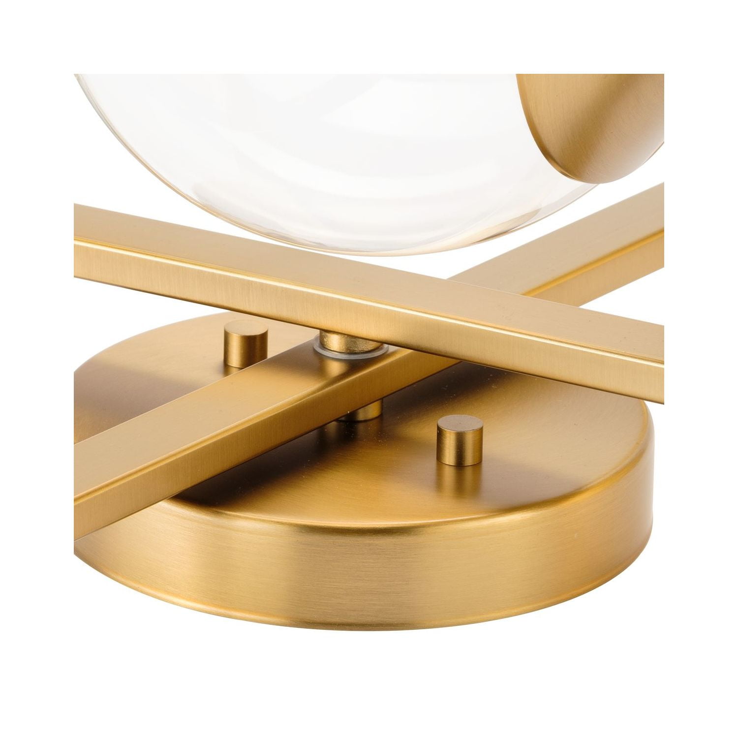 Atwell Collection 10" One-Light Mid-Century Modern Brushed Bronze Clear Glass Semi-Flush Mount Light - Image 9