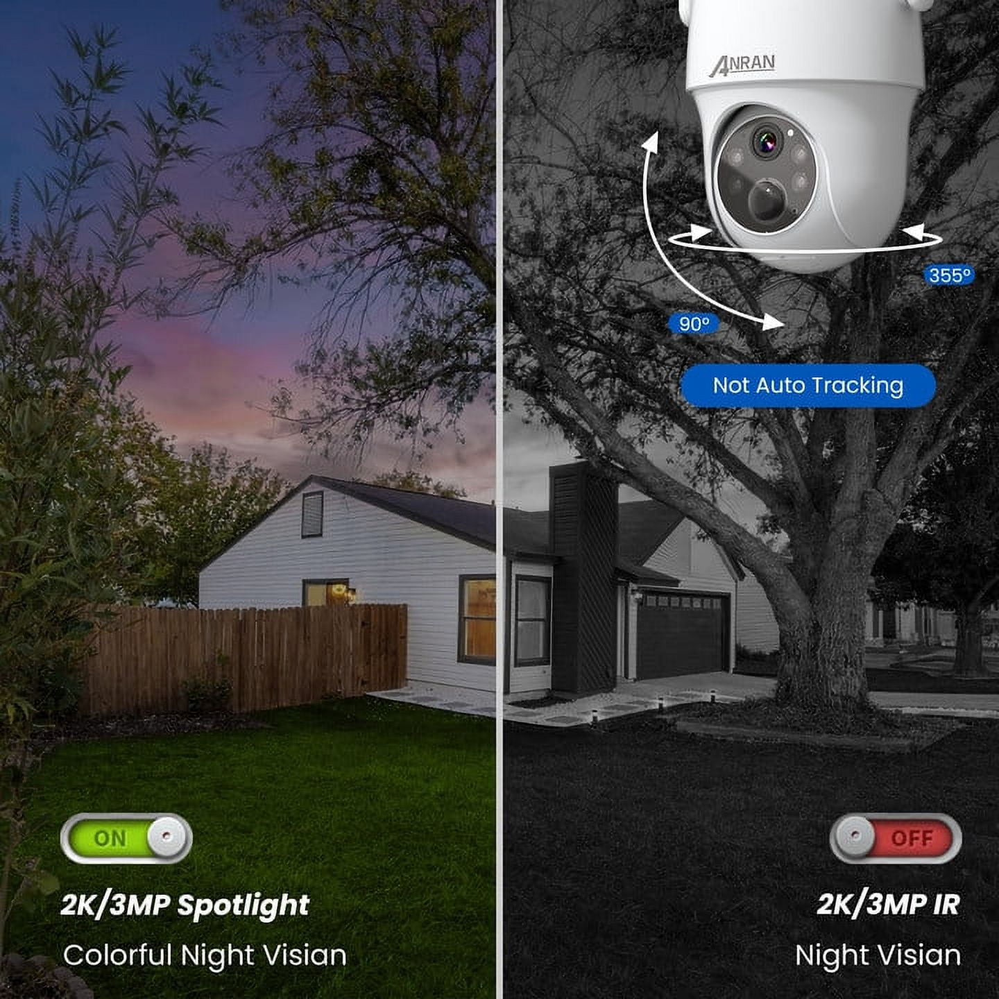 ANRAN 3/4G LTE Cellular Security Camera Outdoor Wireless, 2K Solar Cellular Camera No WiFi Needed Pan Tilt 360°View, Smart Motion Activated, SIM&SD Card Included, IP66 Waterproof, PIR Human Detection - Image 5