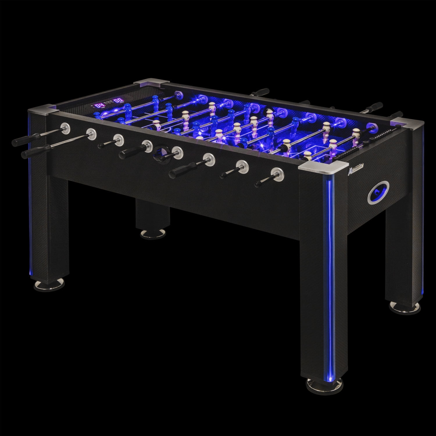 Atomic Azure LED Light Up Foosball Table with Interactive Inrail LED Lighting and Cascading Effects Paired with In Game Music - Image 7