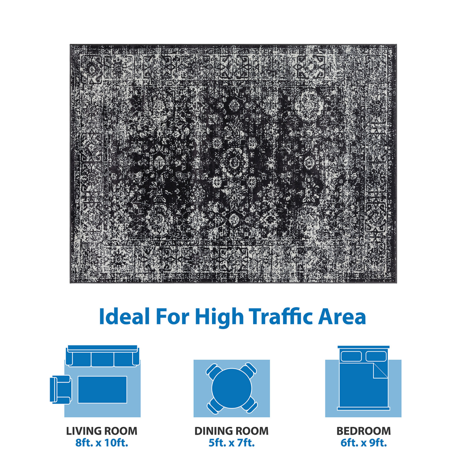 JDZDESIGN Distressed Vintage Persian Woven Area Rug - Image 8