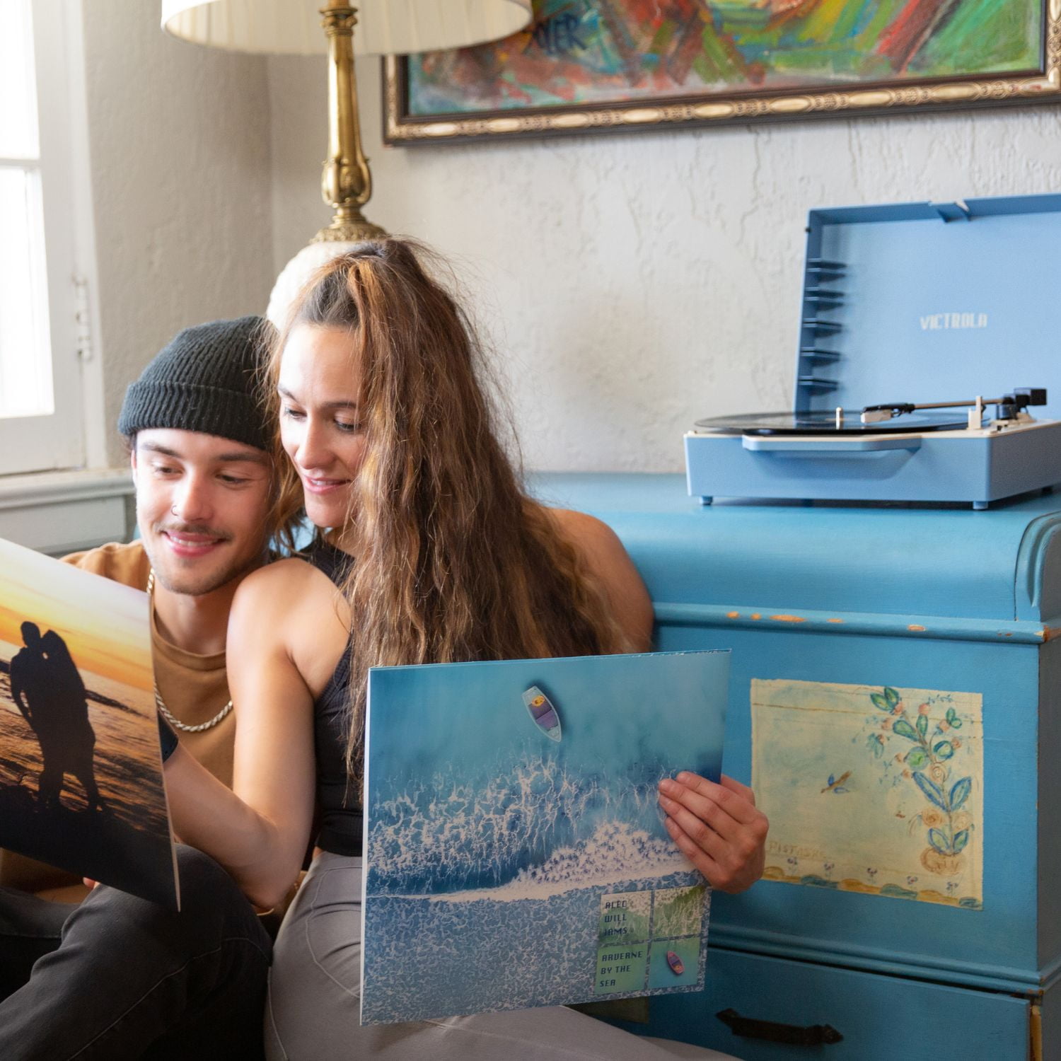 Victrola Re-Spin Sustainable Bluetooth Suitcase Record Player- Light Blue | Exclusive - Image 11