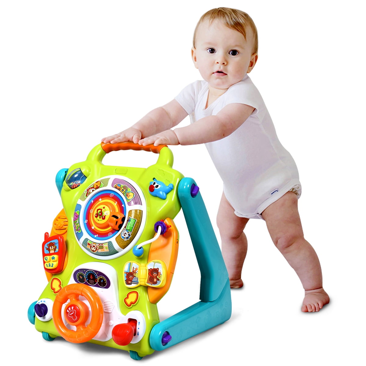 Costway 3 in 1 Sit to Stand Learning Walker Kids Activity Center - Image 12