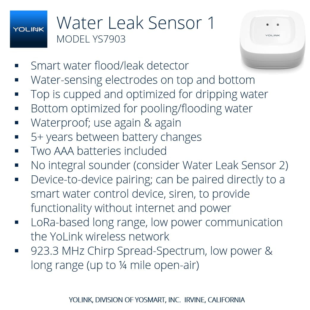 YoLink Water Leak Detection Starter Kit, w/SpeakerHub Audio/Talking Hub & Water Leak Sensors, LoRa Up to 1/4 Mile Open-Air Range, SMS/Text, Email & Push Notifications, w/Alexa, IFTTT, Home Assistant - Image 8