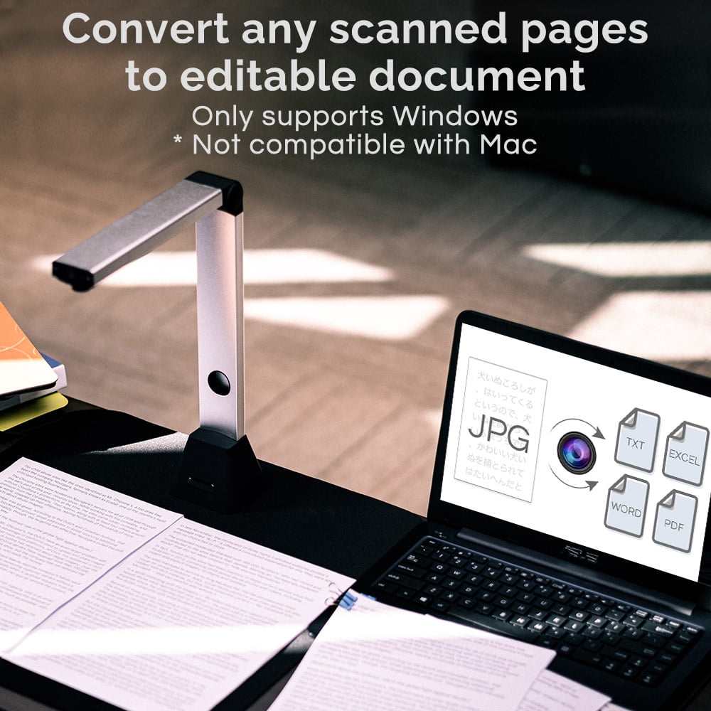iOCHOW Portable Document Camera: High Definition 13MP Document Scanner USB Visualizer Up to Size A3 Multilingual OCR Detection for Remote Lessons Office and Education, Not Compatible with Mac - Image 4