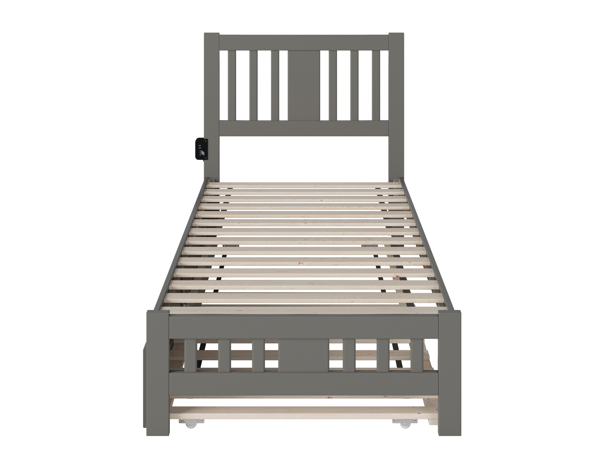 AFI Tahoe Twin-XL Wood Platform Bed with Headboard Footboard & Twin-XL Trundle, Grey - Image 6