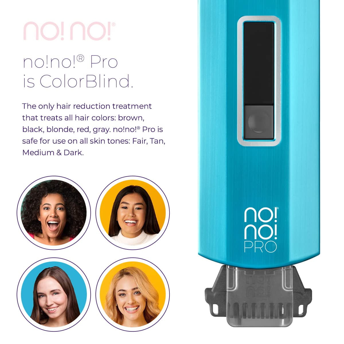 no!no! Pro Hair Removal Device for All Skin Tones, Painless Body and Facial Hair Removal for Women & Men - Blue - Image 4