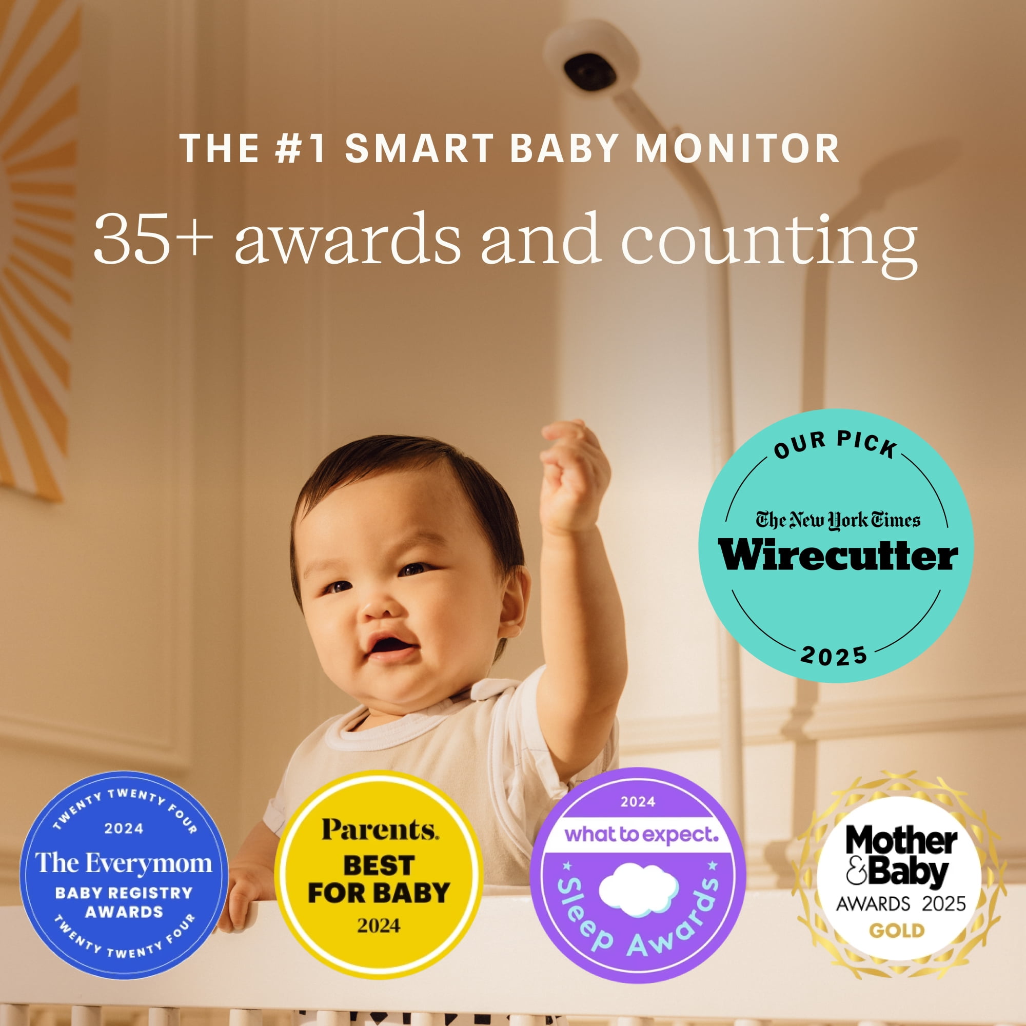 Nanit Pro Smart Baby Monitor with HD Camera & Floor Stand, New Version - Image 6