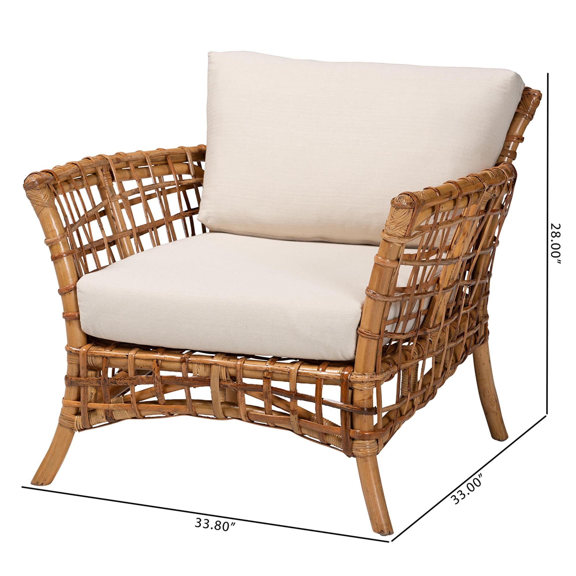 Bali & pari Babette Rattan BOHO Accent Chair, Natural Brown - Image 3