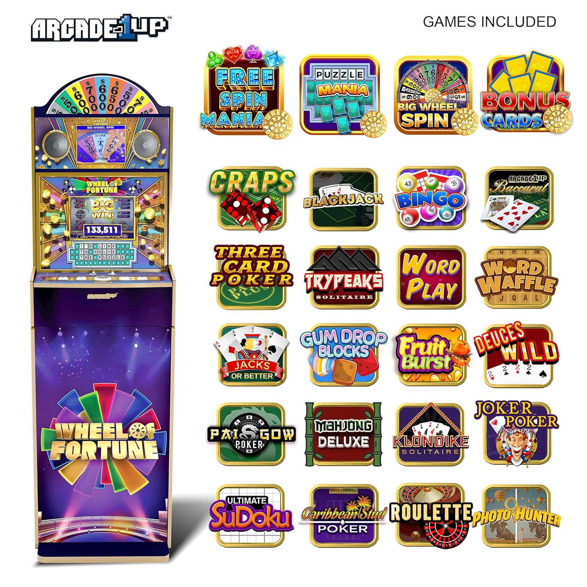 Arcade1Up Wheel of Fortune Tall Stand Up Cabinet Video Arcade Games - Image 10