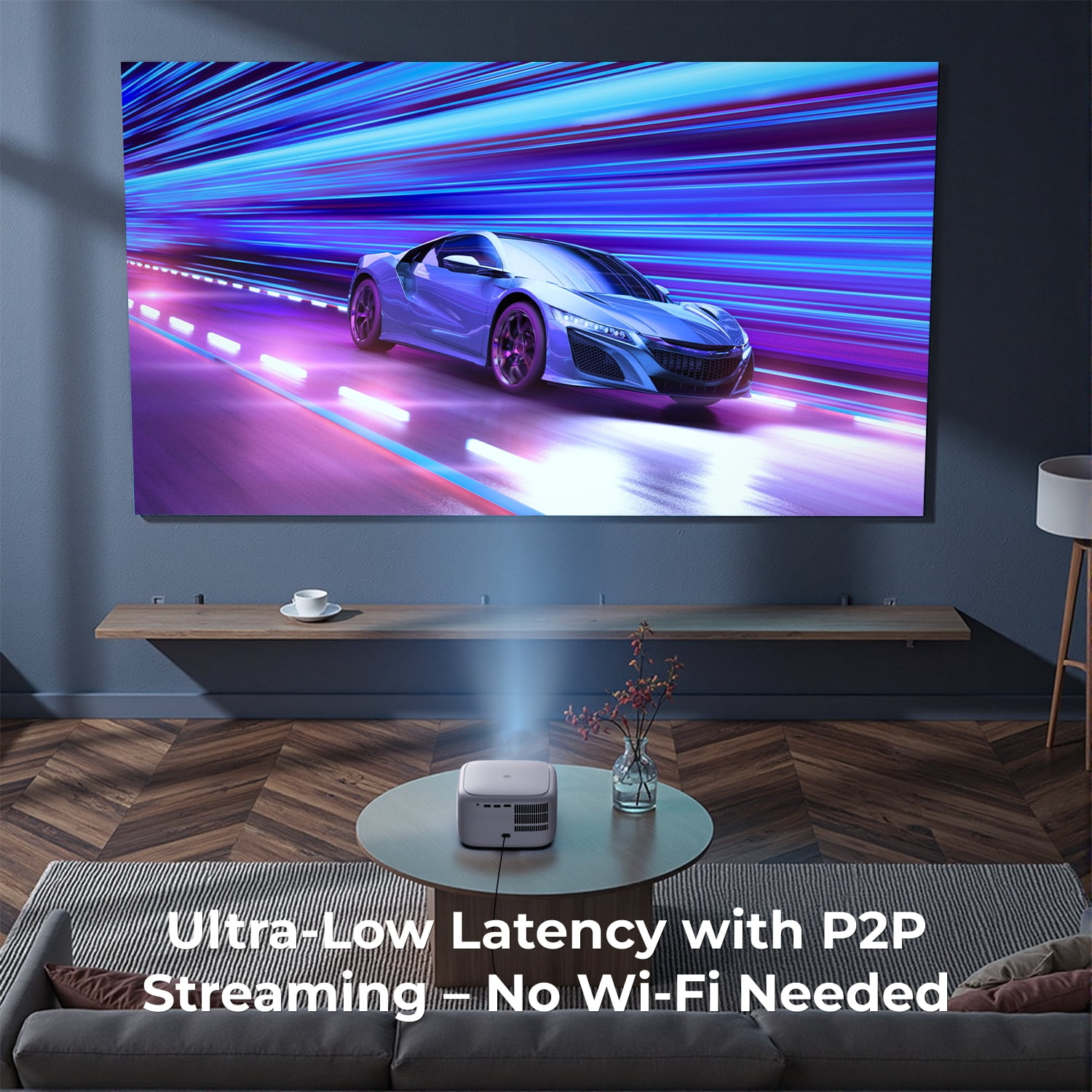 ULTIMEA Mini Projector, 300 ANSI Lumens, 5G WiFi & Bluetooth, 1080P Home Theater, Electric Focus, 150" Display, Portable Home Theater with Built-in Speakers, HDMI/USB/AV Compatible, Apollo P10 - Image 6