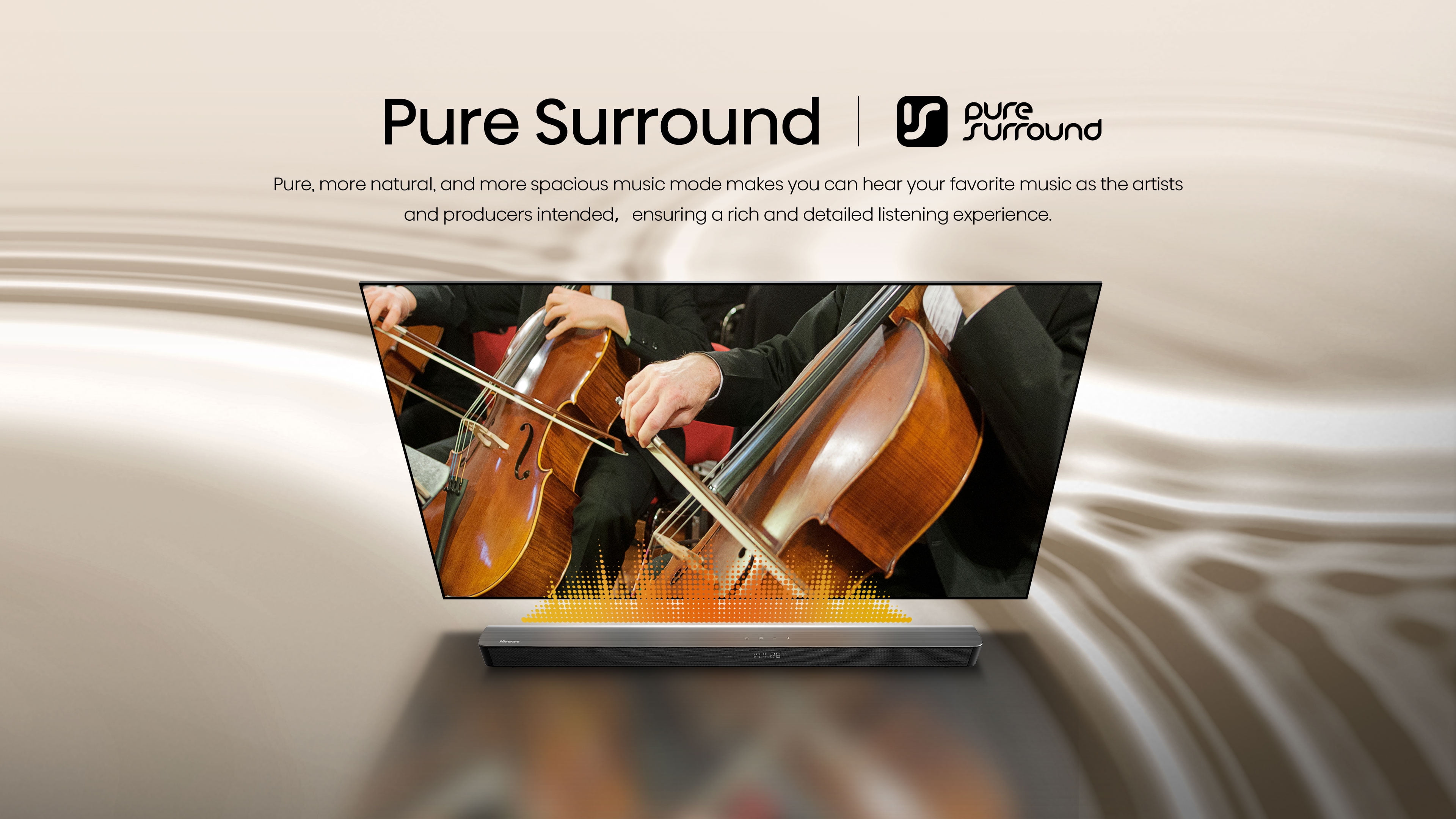 Hisense HS212F 2.1 Channel Sound Bar with Wireless Subwoofer, 120W, Dolby Audio, Pure Surround, Ezplay Support, Roku TV Ready, Bluetooth, HDMI ARC/Optical/AUX/USB (Model HS212F) Black - Image 4