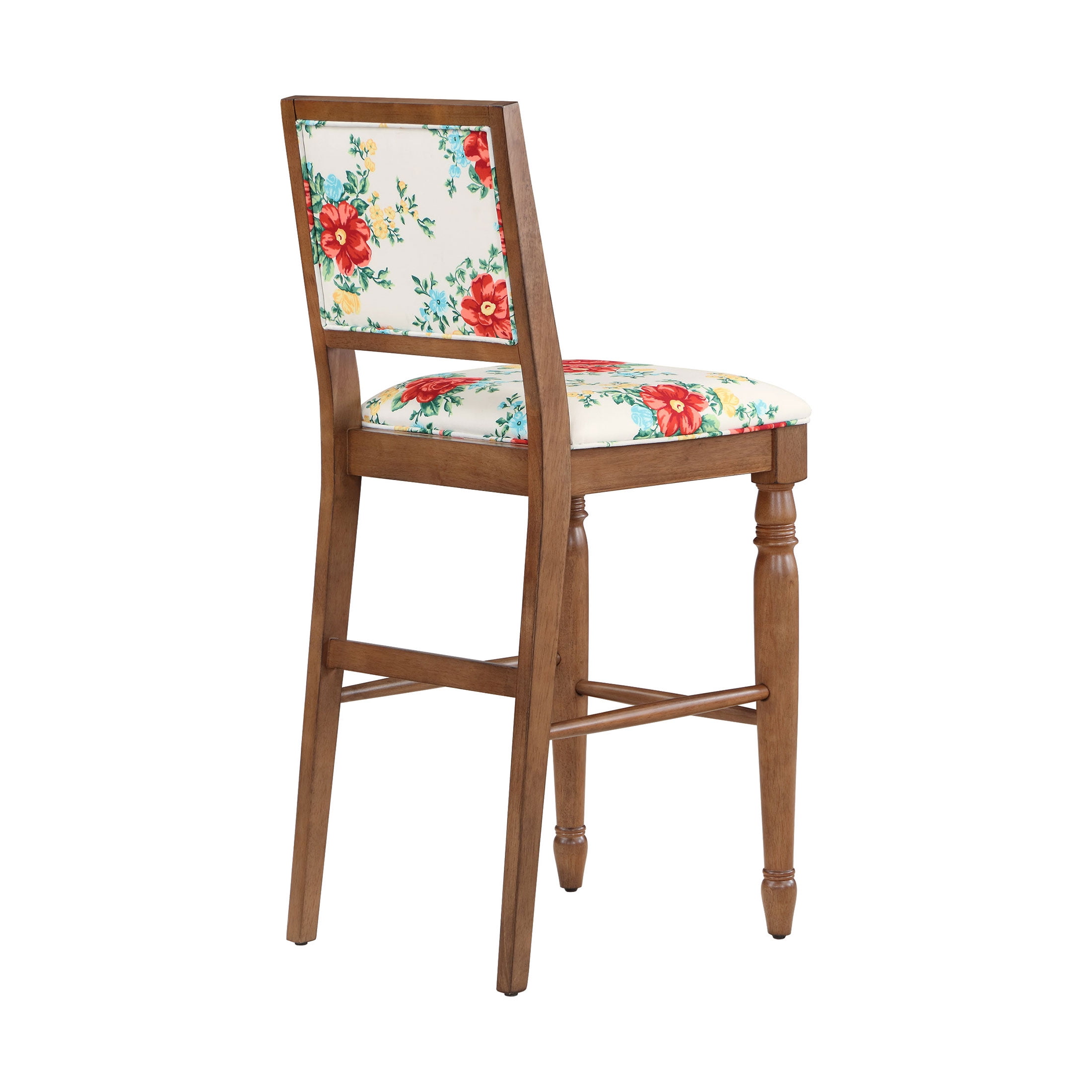 The Pioneer Woman Vintage Floral Bar Stools Made With Solid Wood Frame, Set of 2 - Image 8