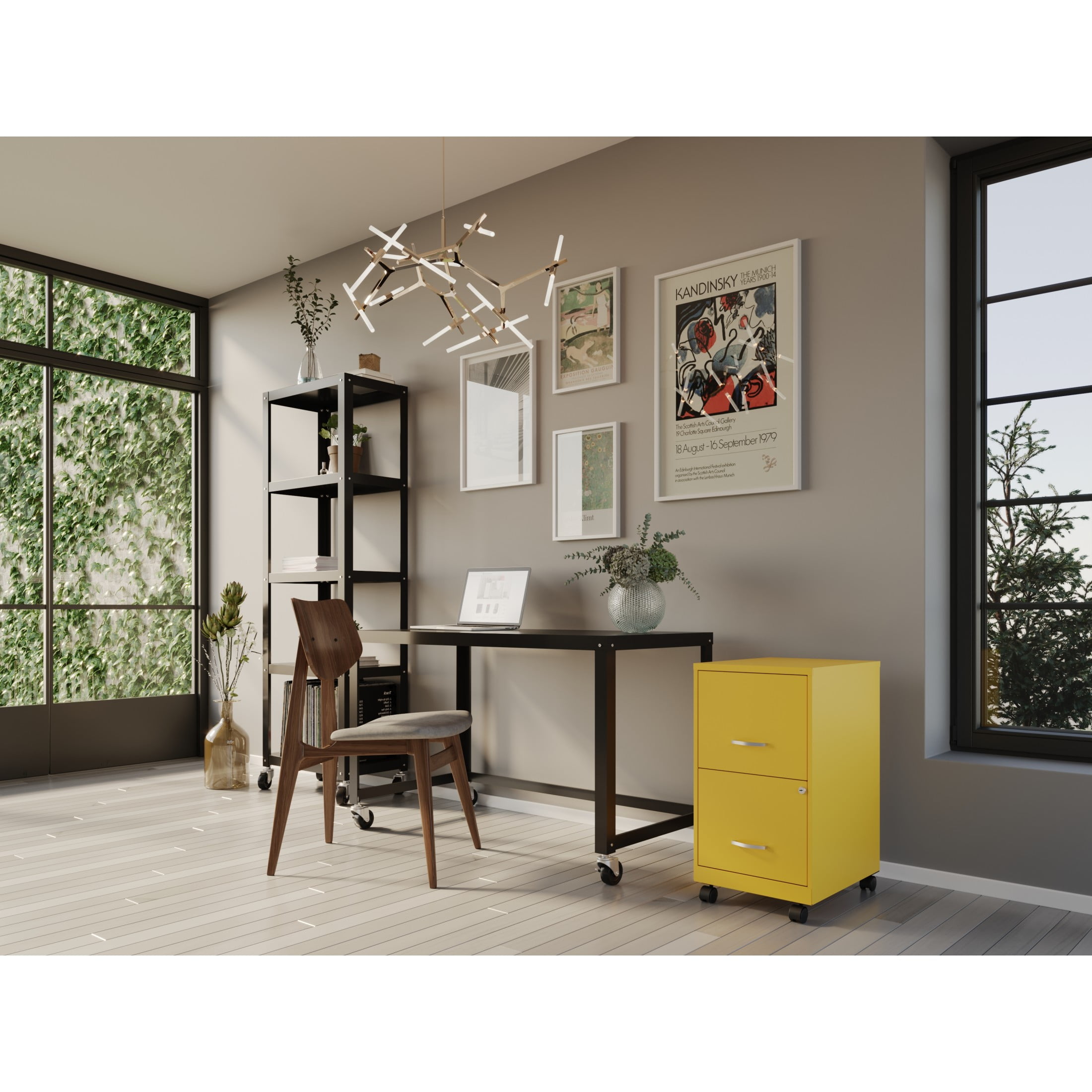 Space Solutions 18" Deep 2 Drawer Mobile Letter Width Vertical File Cabinet, Yellow - Image 12