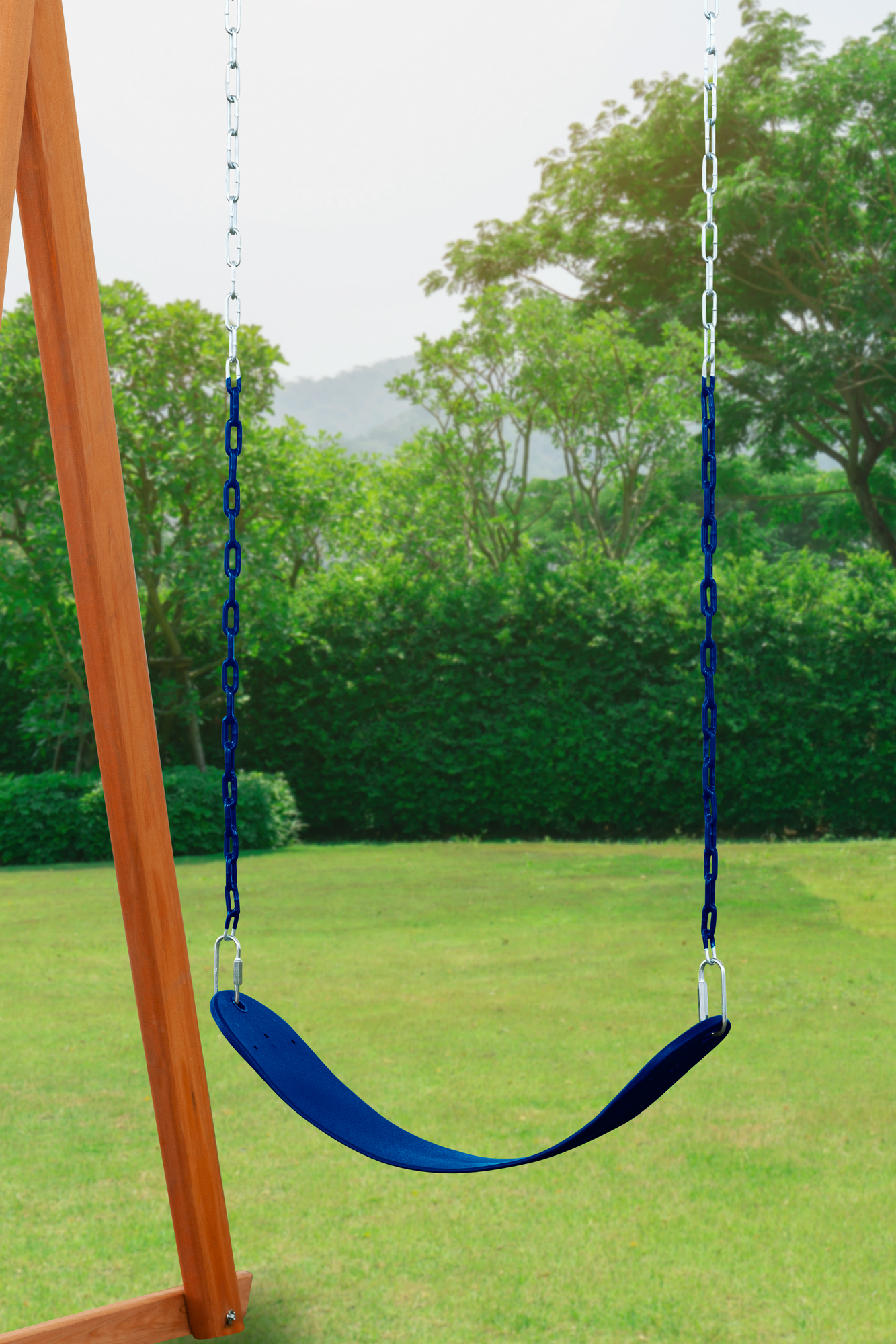 Trailside Cedar Swingset with Belt Swings and Trapeze Bar, All Wood, Hardware, and Assembly Instructions Included - Image 3