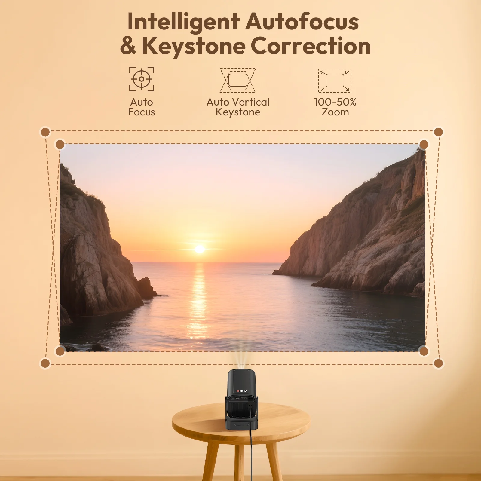 XGODY Gimbal 5 Pro Wifi, 5G, Bluetooth Mini Projector, 1080P/4K, LCD, with Accessories, Black, 1 Count - Image 8