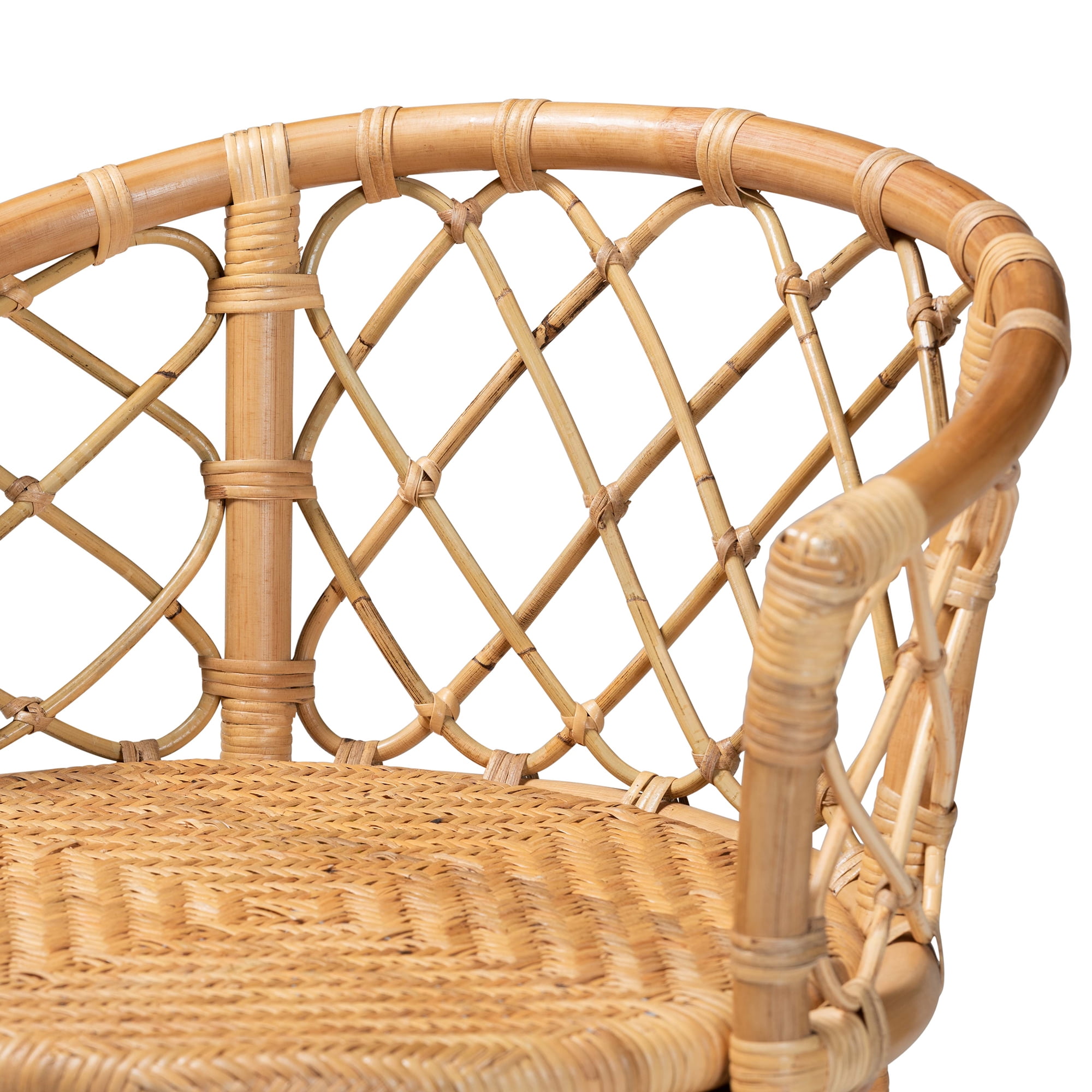 bali & pari Orchard Rattan BOHO Bar Stool, Natural Brown - Image 6