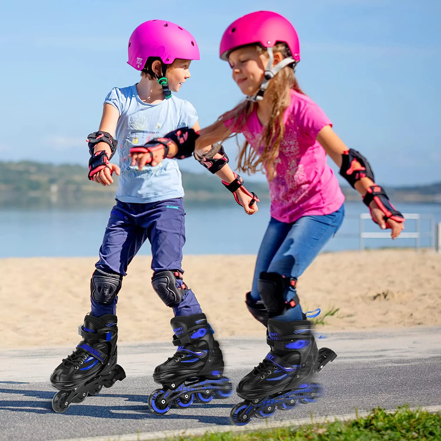 OBENSKY Adjustable Inline Skates, Illuminating Roller Blades for Kids,Girls&Boys Beginner w/ Light up Wheels-Blue - Image 3