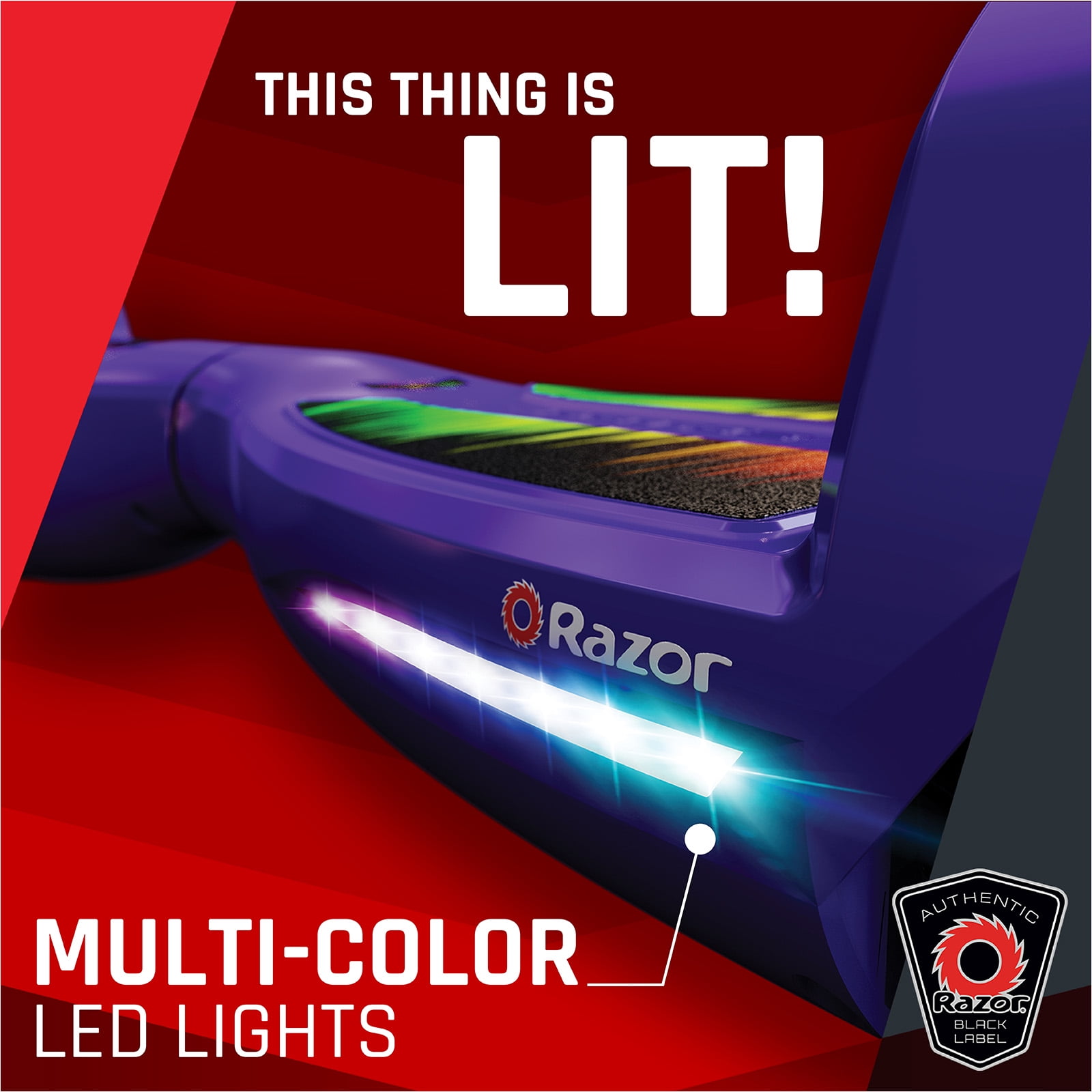 Razor Black Label Hovertrax - Purple, UL2272 Hoverboard for Child Ages 8+, Customizable Color Decals - Image 6