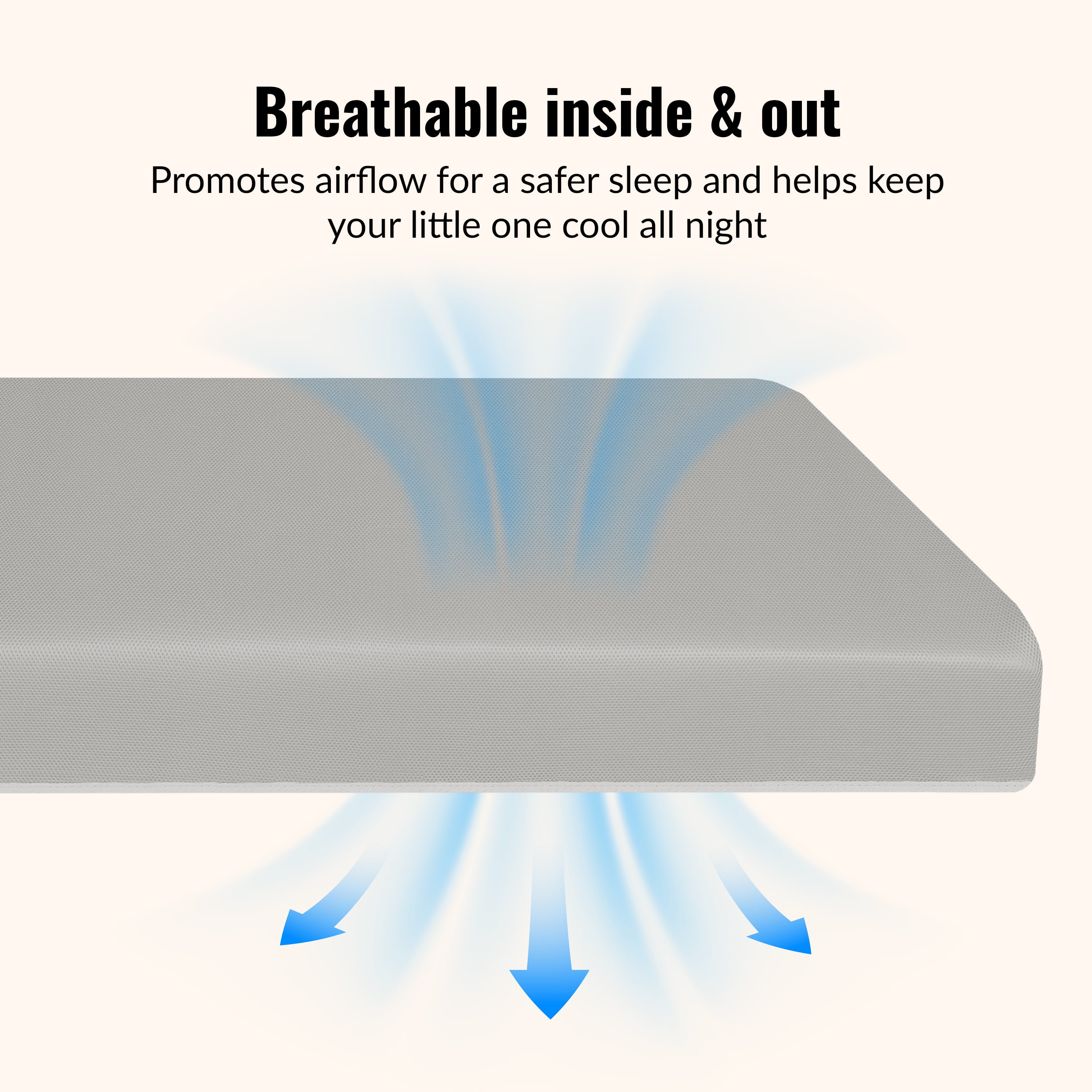 Dream on Me Starbright Breathable Foam Crib & Toddler Mattress in Grey (Fits Full Size Cribs and Toddler Beds) - Image 3