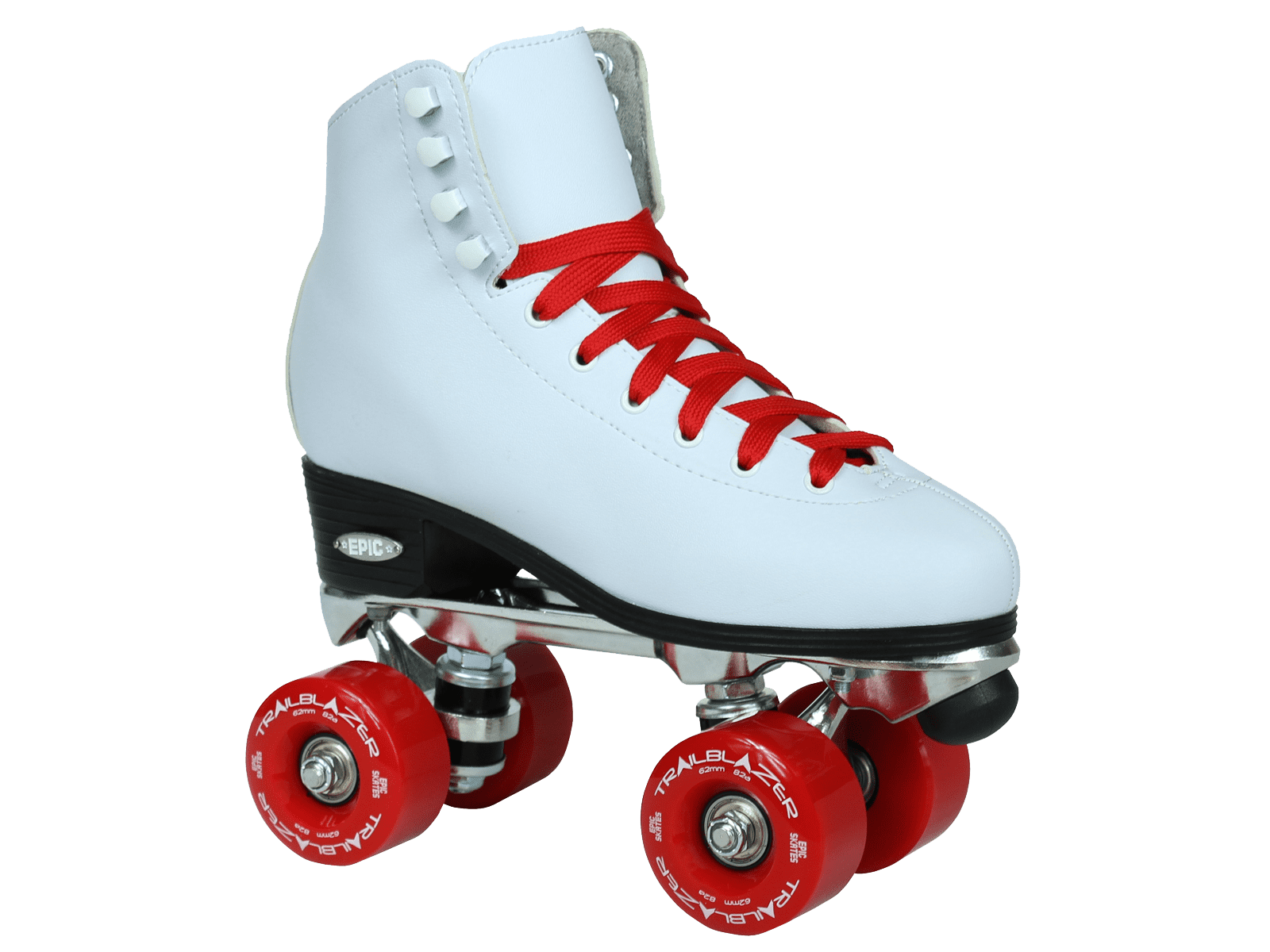 Epic Classic White and Red Quad Roller Skates - Image 4