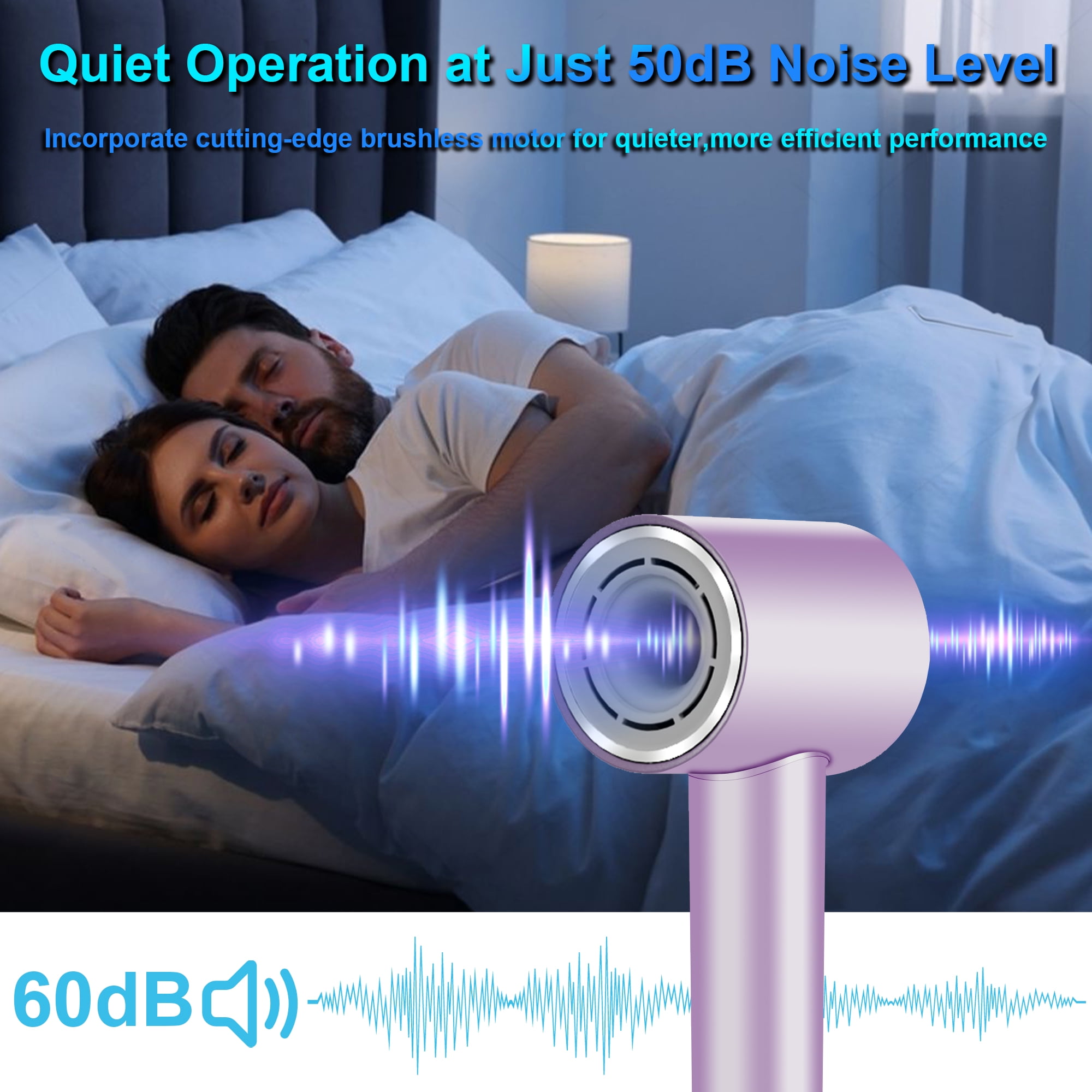 Pentantan Ionic Hair Dryer, 110,000 RPM High-Speed Blow Dryer with 3 Heating, 2 Speed, Lightweight for Home, Travel, Salon, Gift - Image 5