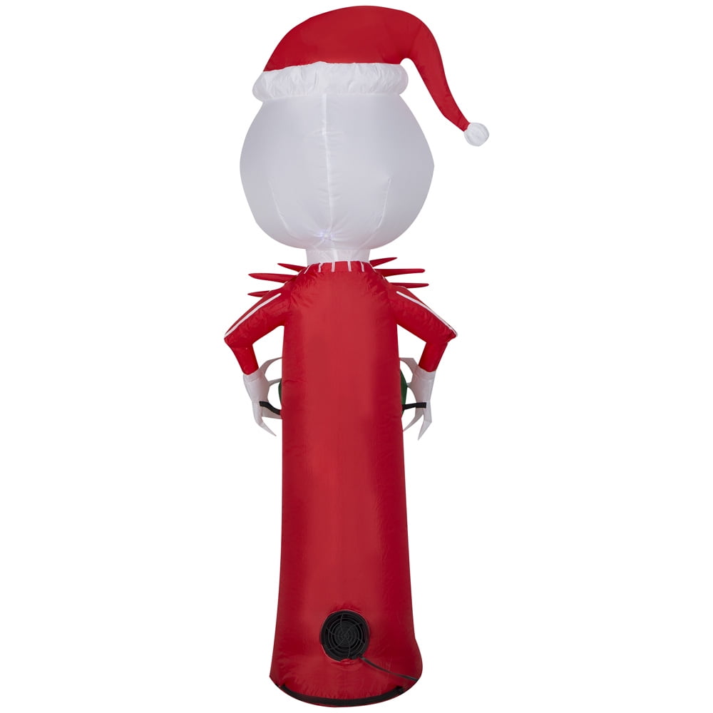 The Nightmare Before Christmas Jack Skellington with Red Suit and Monster Wreath, 4 Feet Tall - Image 4
