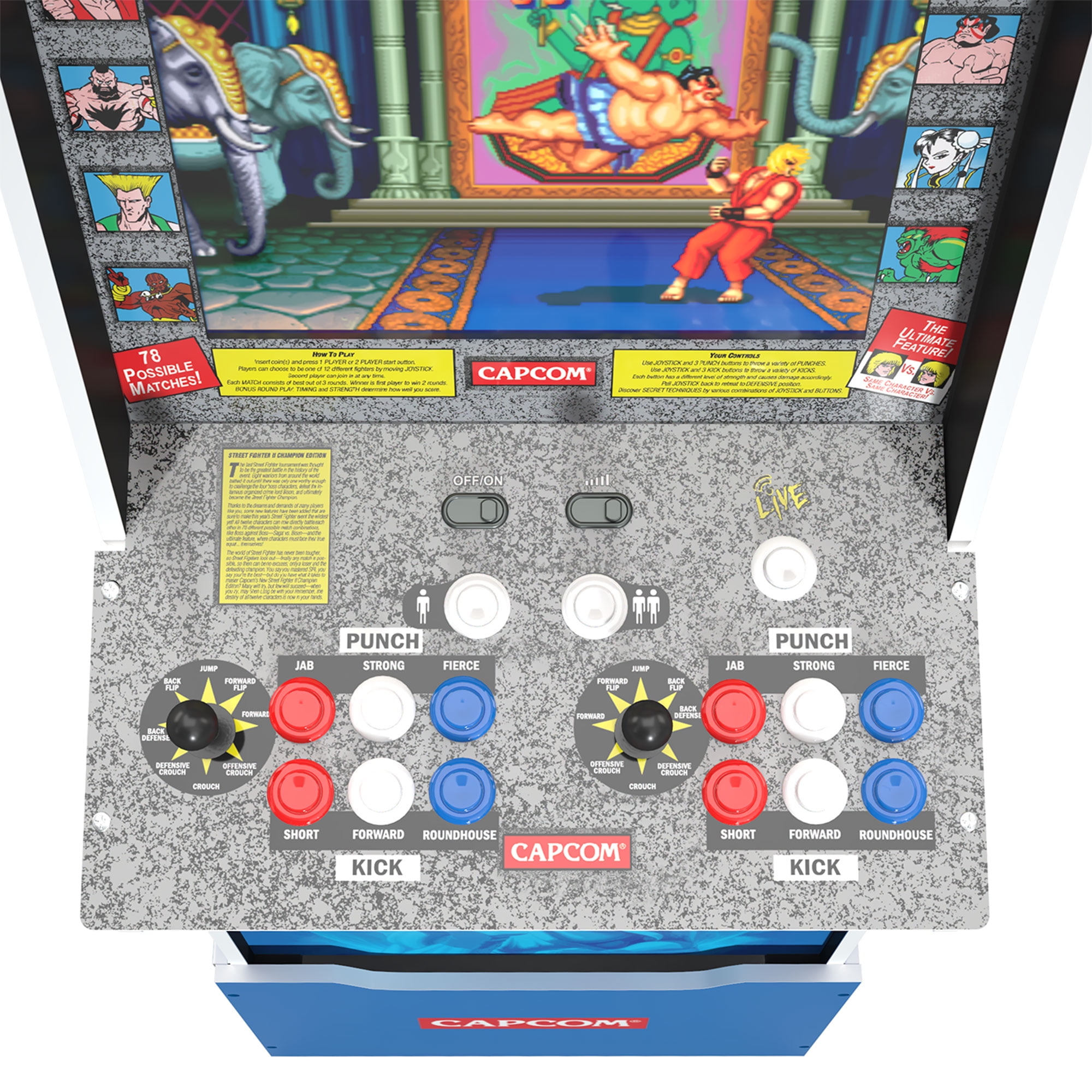 Arcade1Up Street Fighter II Champion Edition Big Blue Arcade Machine with Stool - Image 6