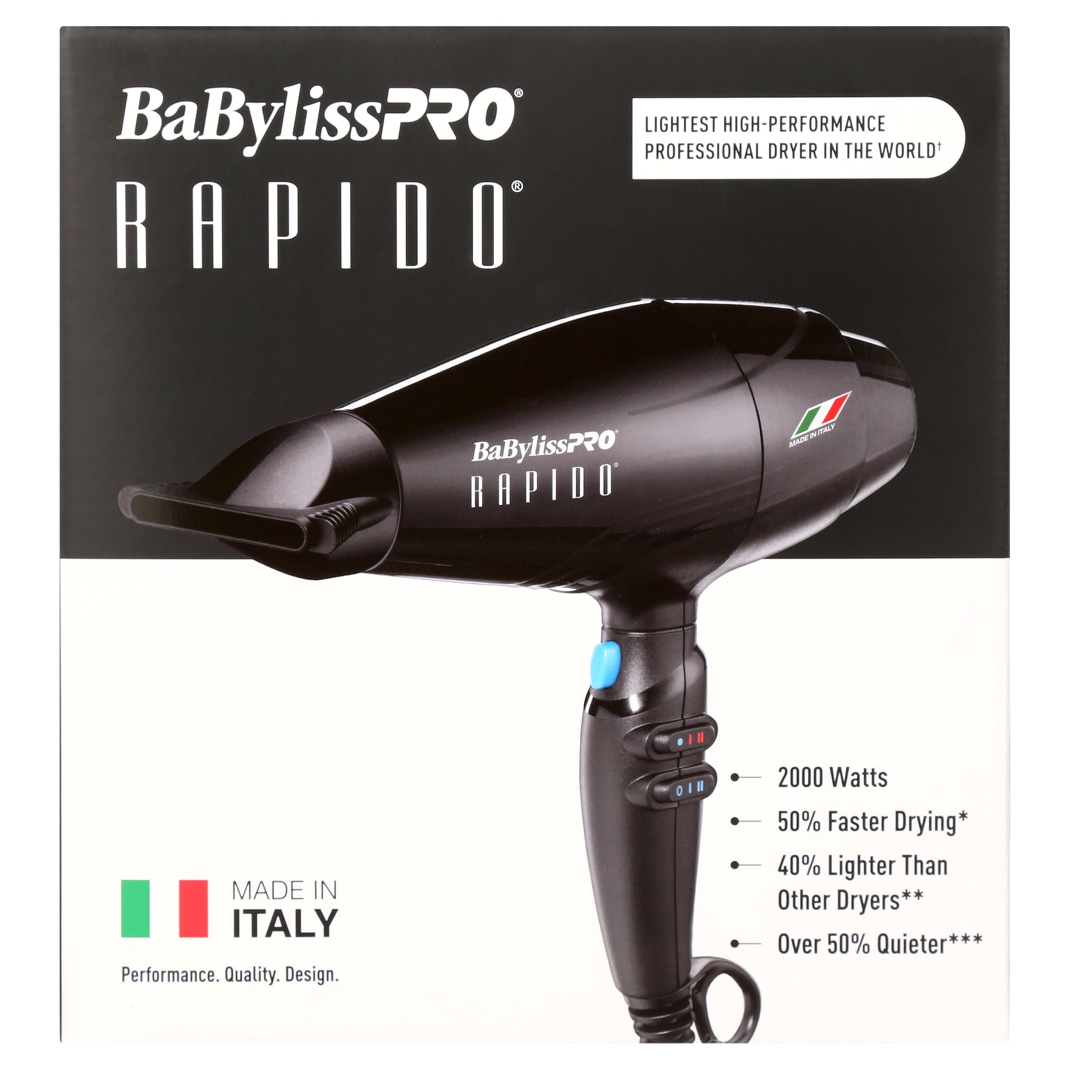 BaBylissPRO Rapido Professional Hair Dryer, Black, Made in Italy - Image 9