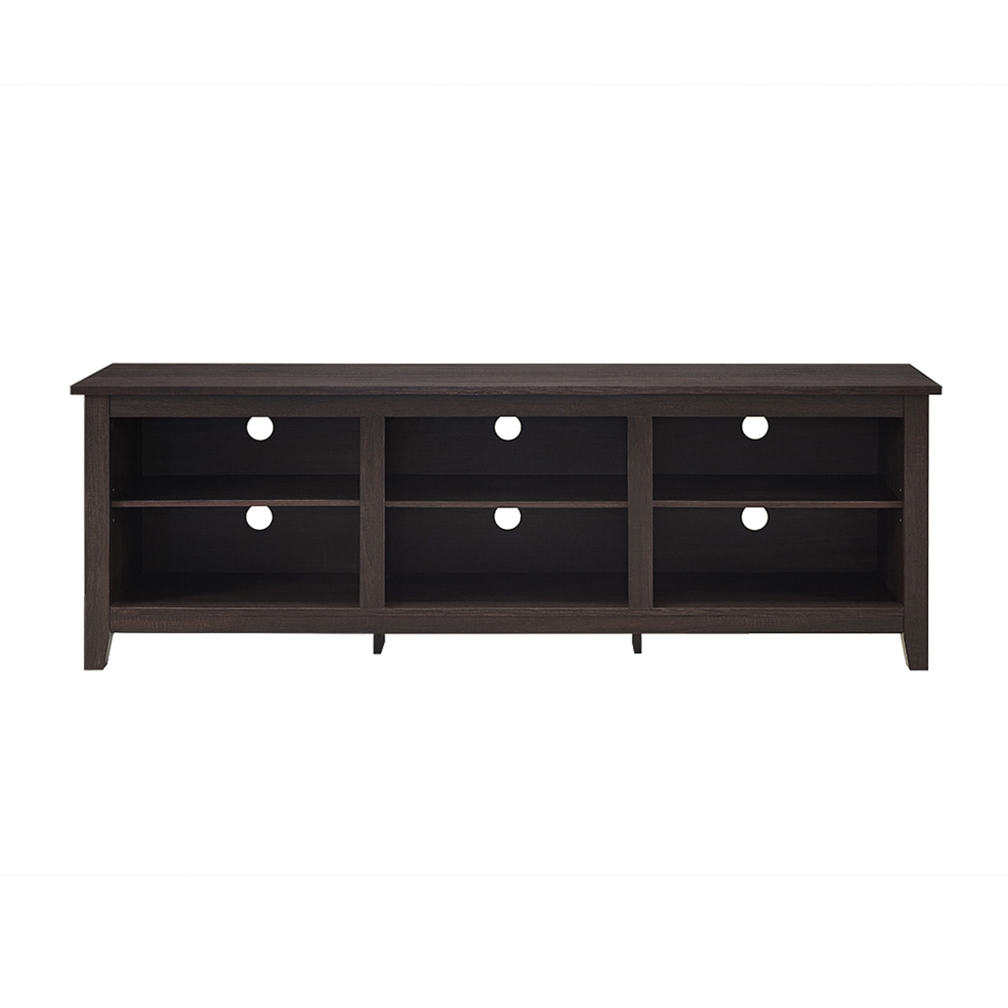 Walker Edison Open Storage TV Stand for TVs up to 80", Espresso - Image 3