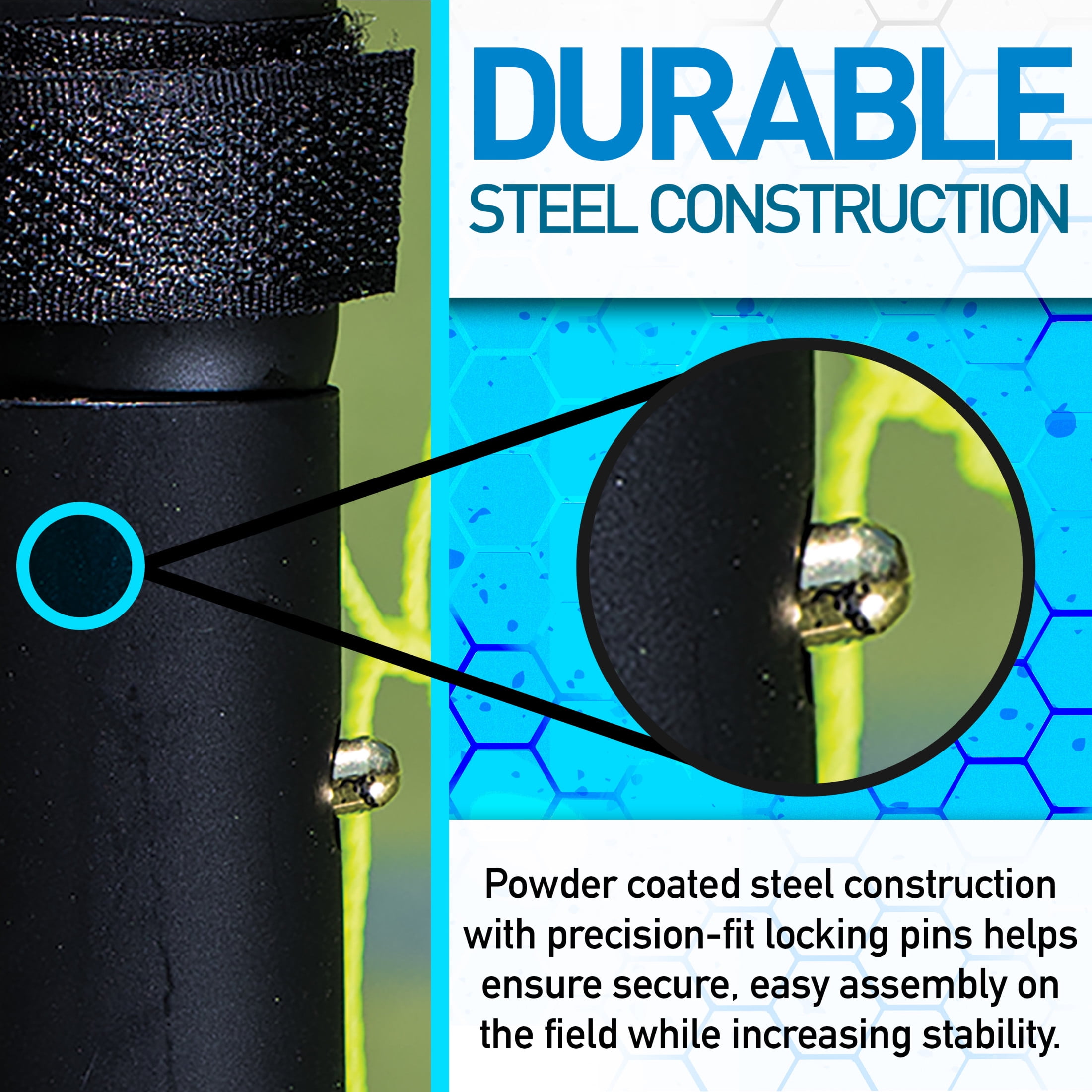 Franklin Sports Competition Soccer Goal - Steel Backyard Goal - 12' x 6' Official Size - Black - Image 2