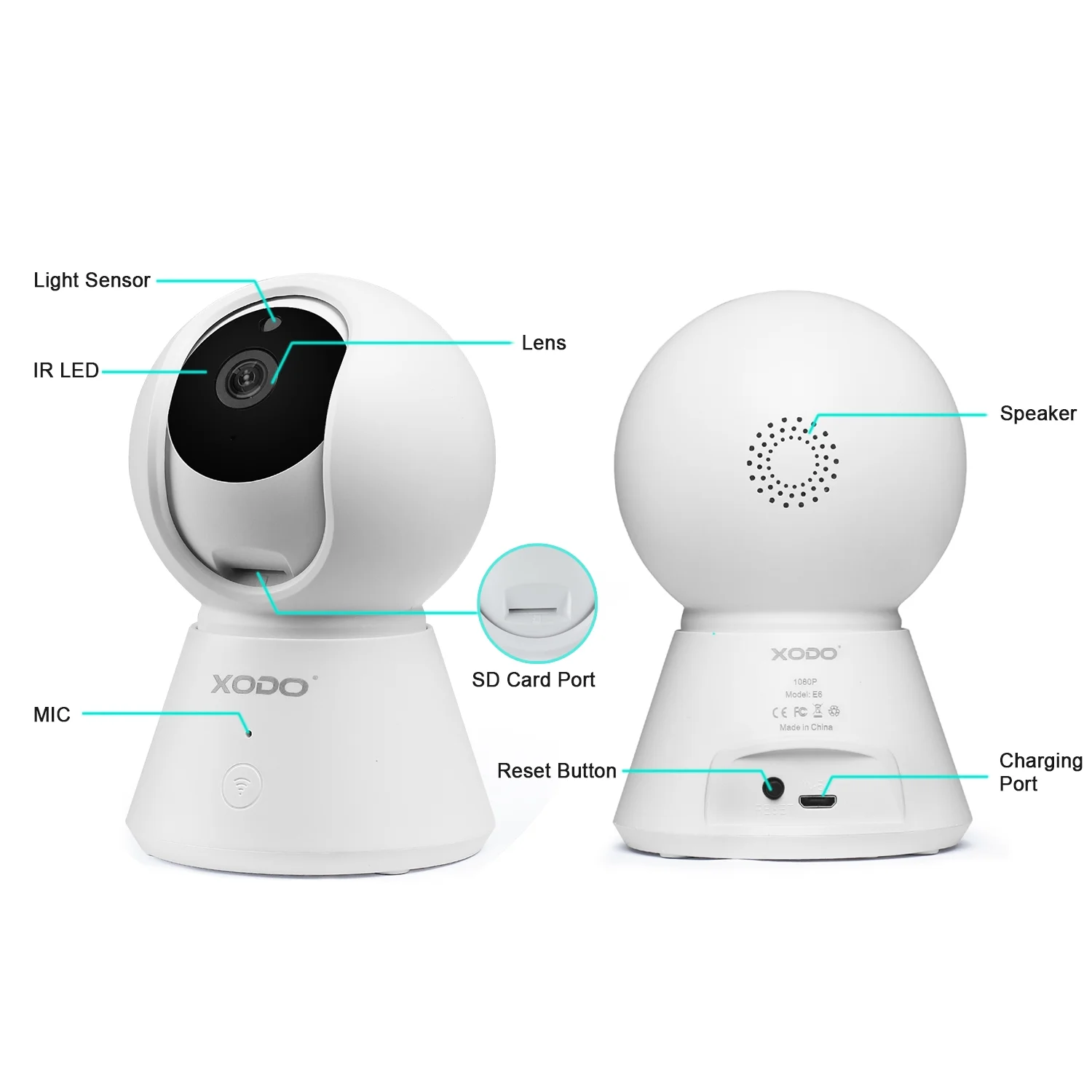 XODO, 3-Pack, Indoor Wireless Security Camera System, WiFi, 1080P HD, 355° Pan & 90° Tilt, Night Vision, 2-Way Audio, Motion Detection, App Control, for Home, Baby & Pet Monitoring - White - Image 8