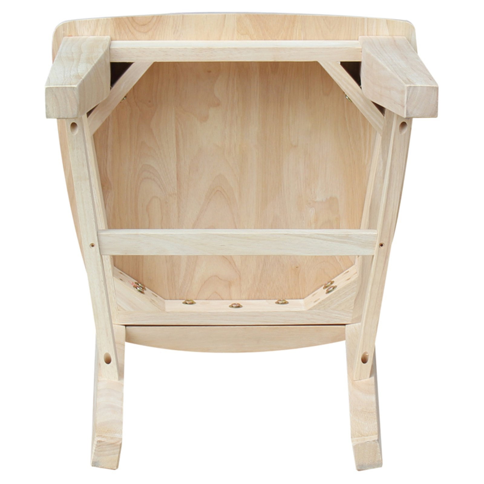 Canyon Collection Set of Two Wood Solid Back Chairs in Unfinished - Image 8