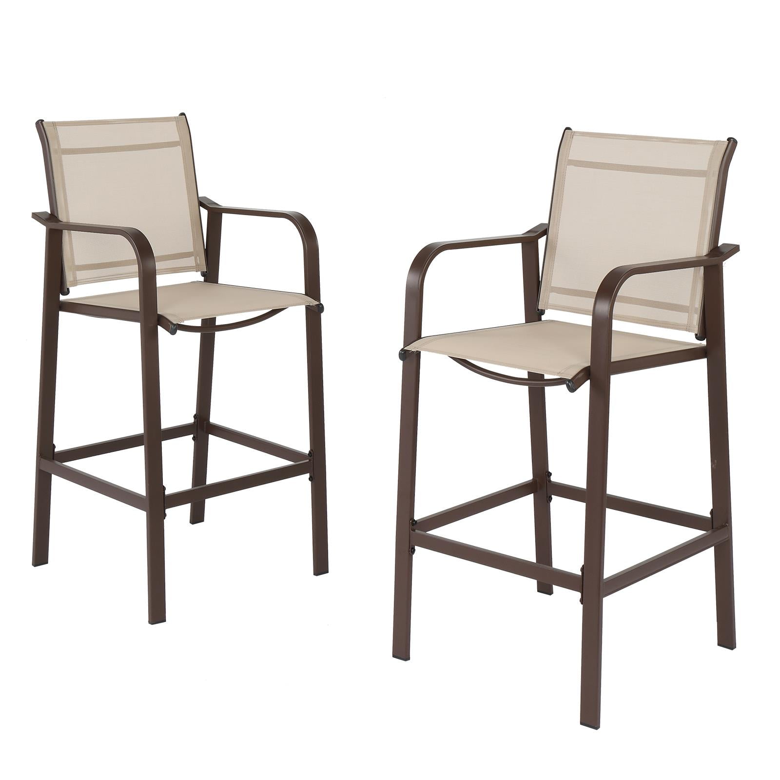 Zimtown Bar Package of 2, Metal Height Patio Bar Chairs for Bistro, Garden, Patio, High Bar Chairs for Indoor and Outdoor - Image 9