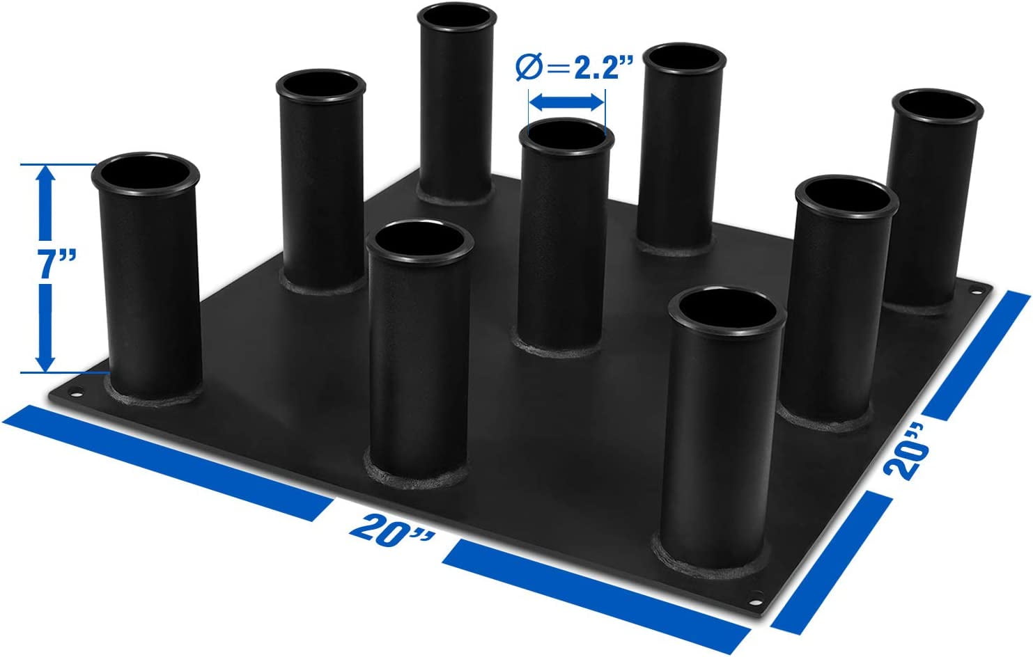 Yes4All Barbell Holder 9 Bars Vertical Storage Display Rack for Olympic Bar - Image 3