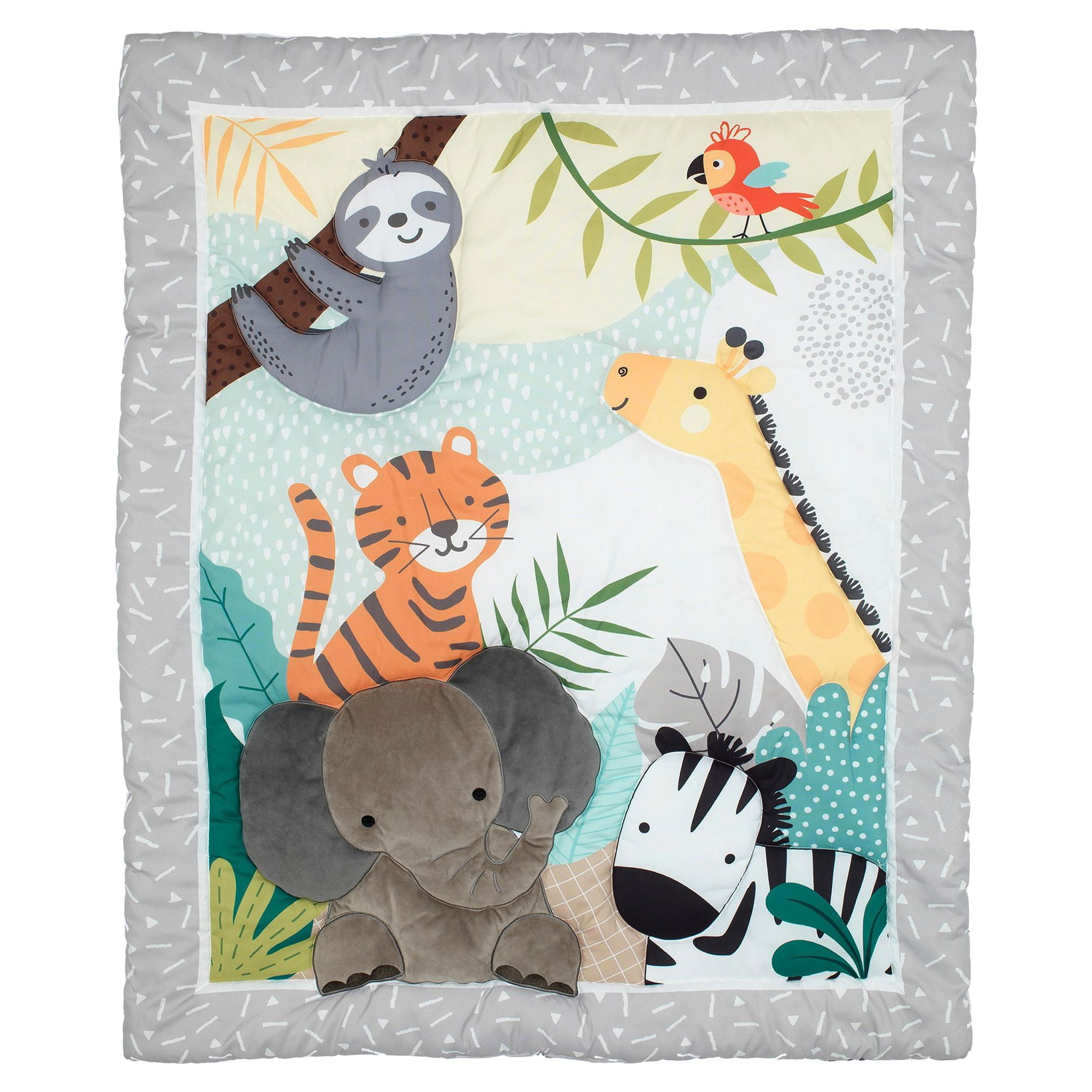 Bedtime Originals Mighty Jungle Animals 3-Piece Baby Nursery Crib Bedding Set - Image 8