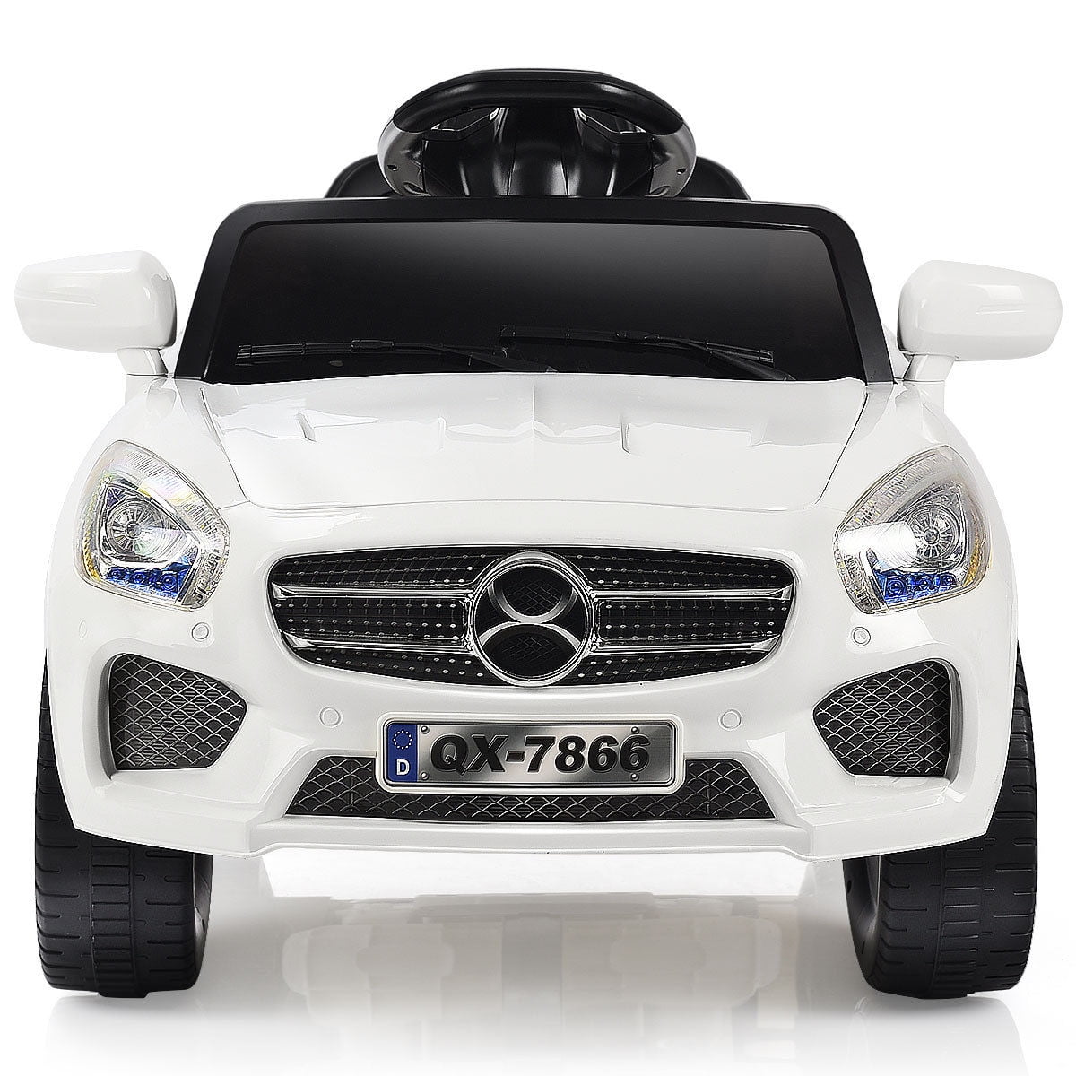 Costway 6V Kids Ride On Car RC Remote Control Battery Powered w/ LED Lights MP3 White - Image 3