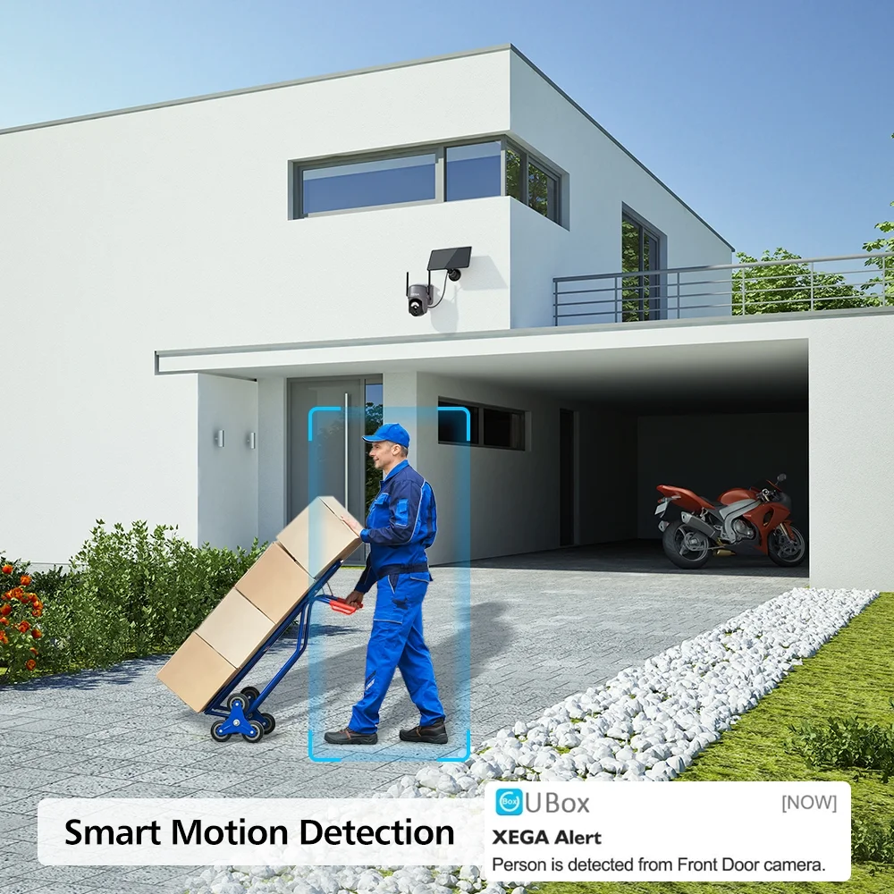 Xega S50-P 2K 4MP Solar Security Camera with Spotlight, Siren, PIR Detection, Color Night Vision, 2-Way Audio, IP66, 1-Pack - Image 5