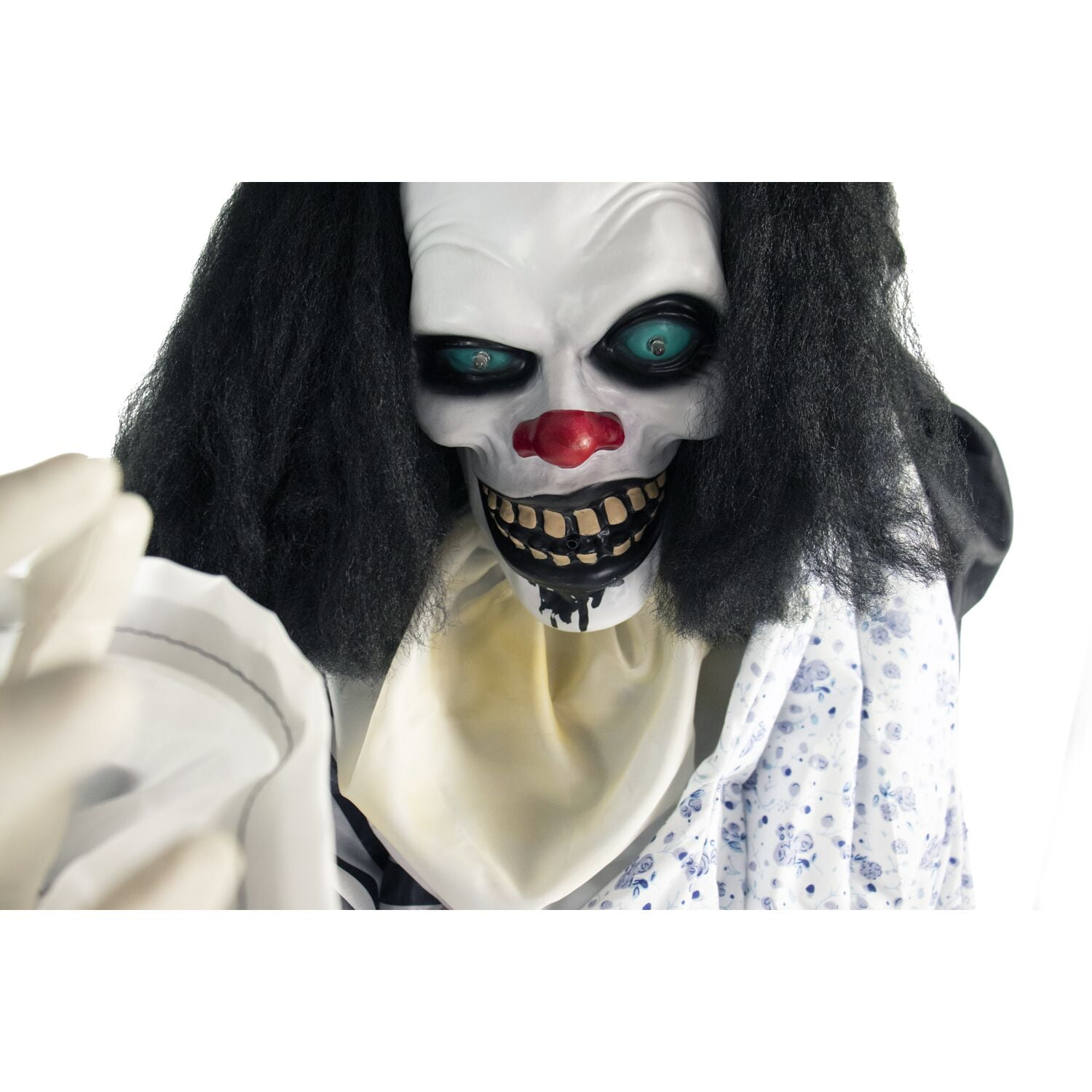 Haunted Hill Farm 6 ft Animatronic Clown with Doll, Life-Sized Halloween Prop, HHCLOWN-10FLSA - Image 14