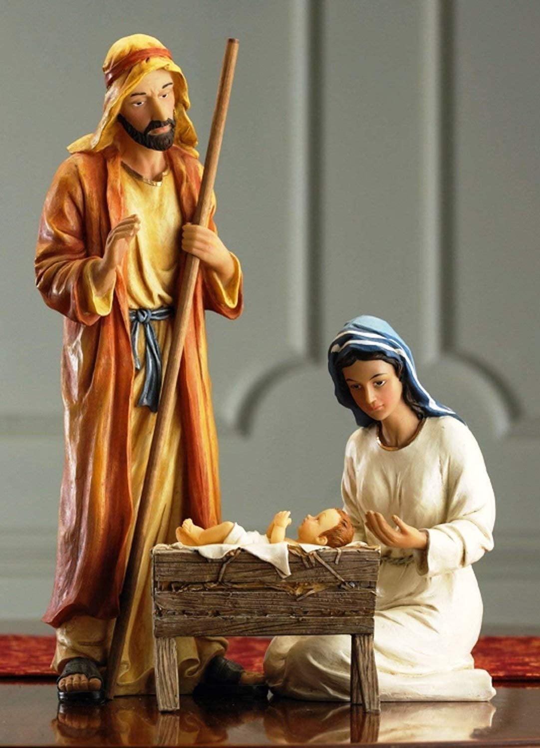 Three Kings Nativity Figurines with Real Gold, Frankincense and Myrrh, Set of 11, 7 inch Scale - Image 5