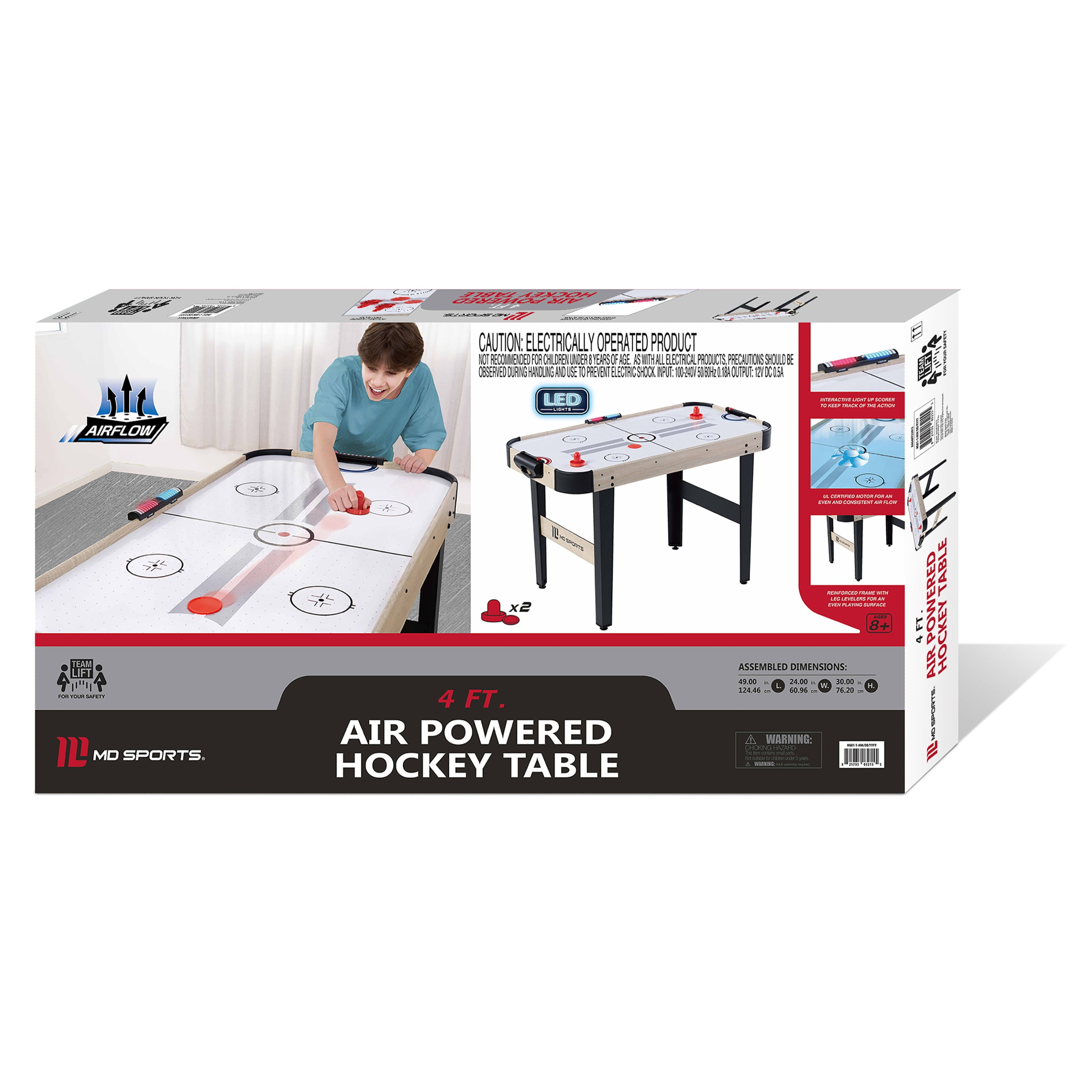 48" Air Hockey Table Set with LED Scorer, by MD Sports - Image 8