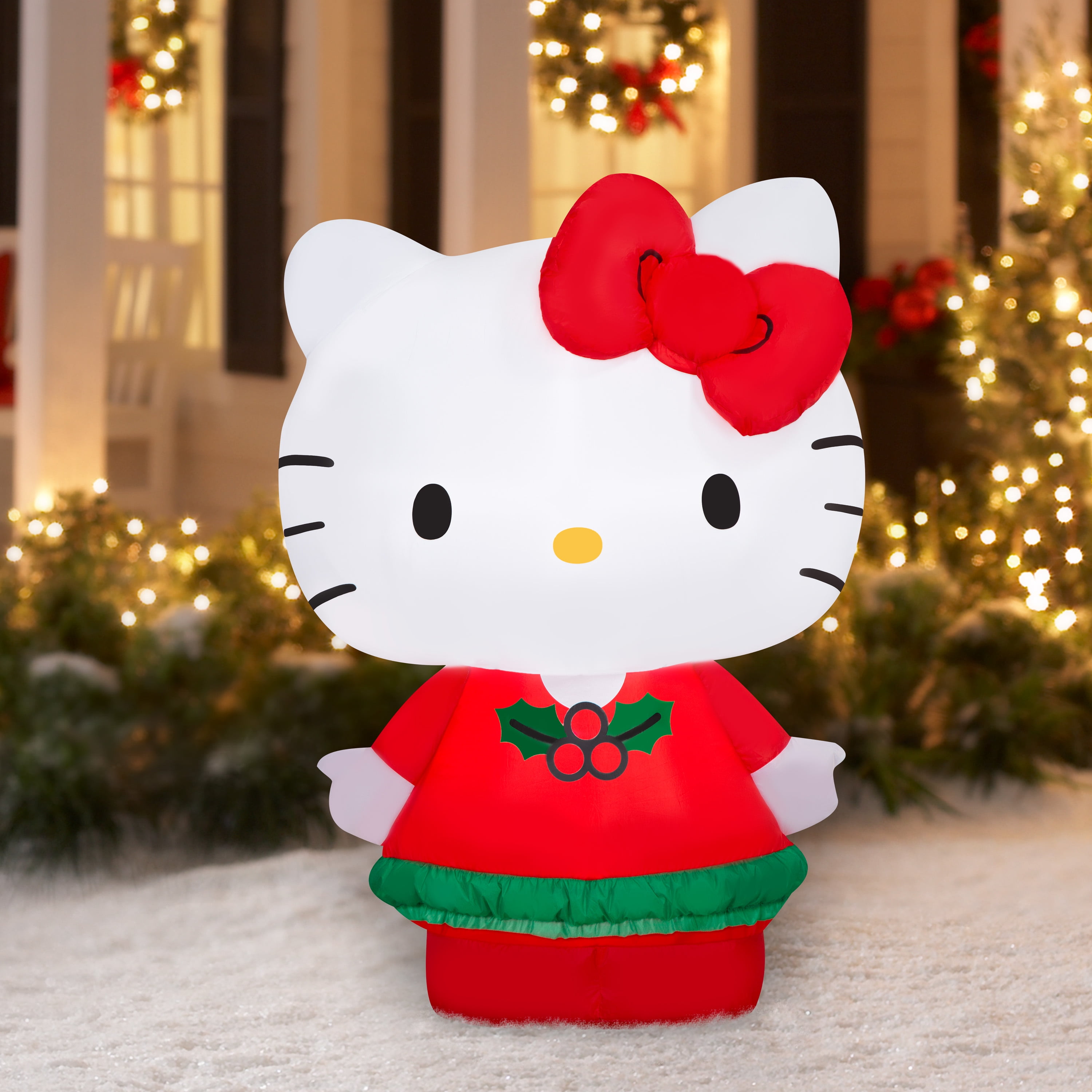 Airblown Inflatables Christmas Hello Kitty with Red Dress Sanrio - Image 3