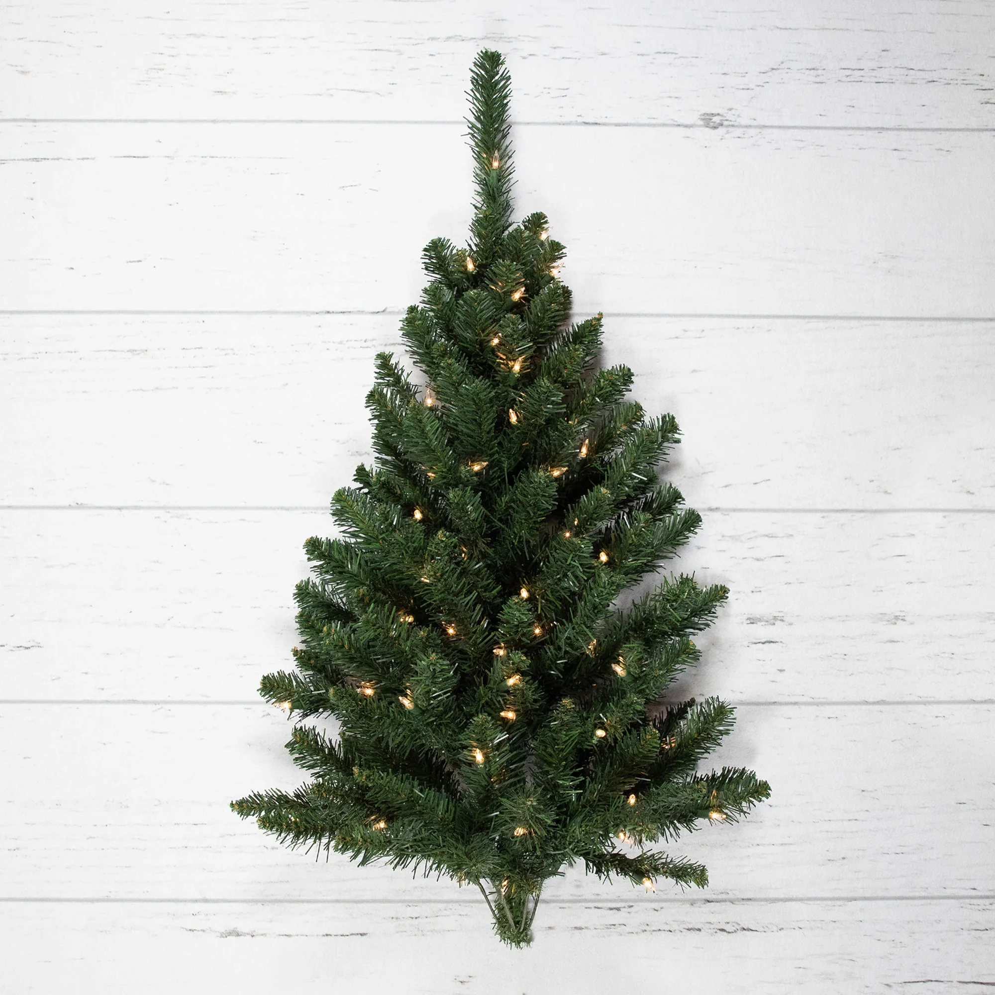 Northlight Pre-Lit Buffalo Fir Artificial Christmas Wall Tree - 3' - Clear Lights - Image 3