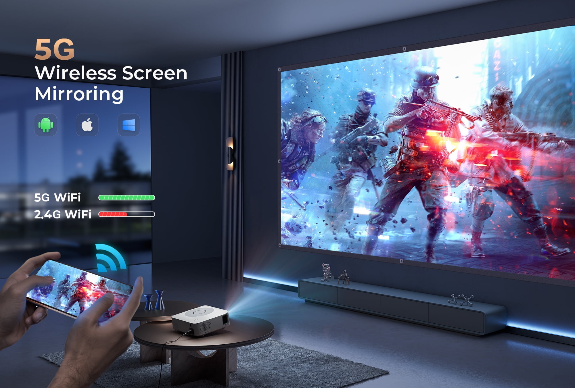 VANKYO Leisure E30T Native 1080P 5G WiFi Projector, Supports 4K & 5G Sync, Full HD LED Projector - Image 5