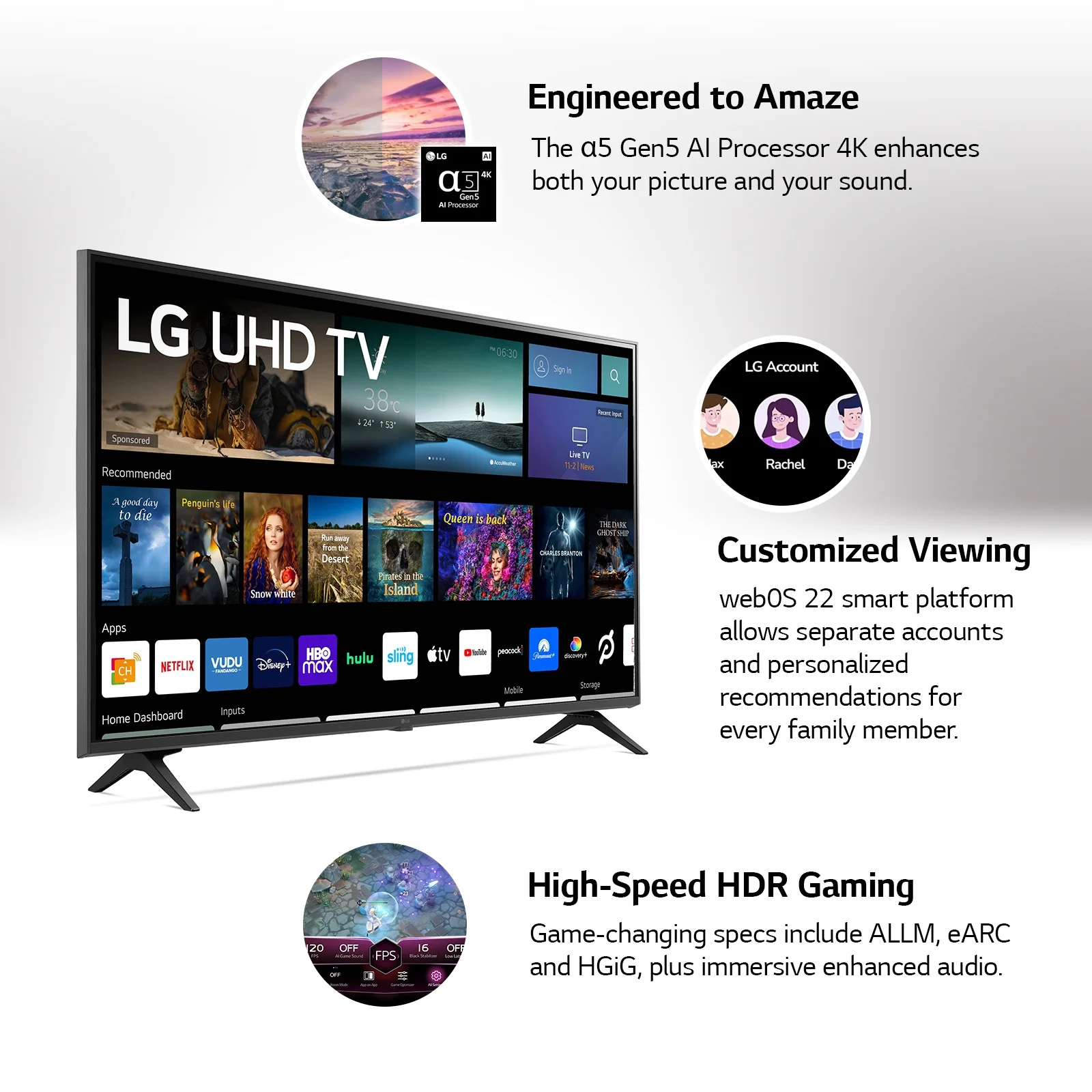 LG 65" 4K UHD Smart TV 2160p webOS, 65UQ7070ZUE - Image 11
