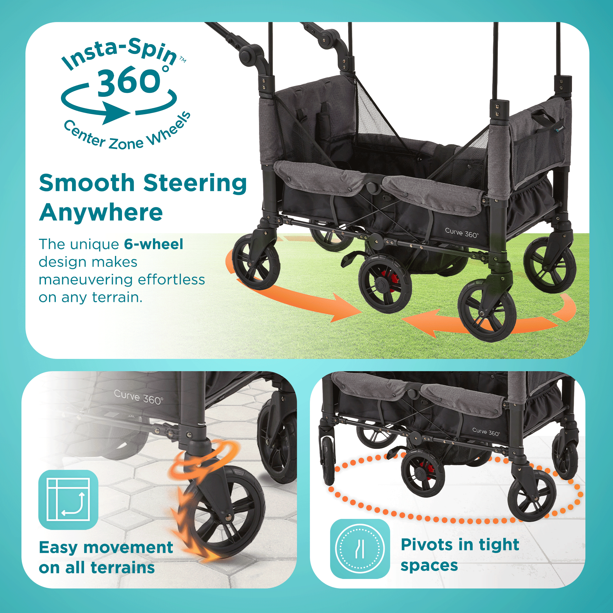 Contours Curve 360 Child Stroller Wagon - Image 5