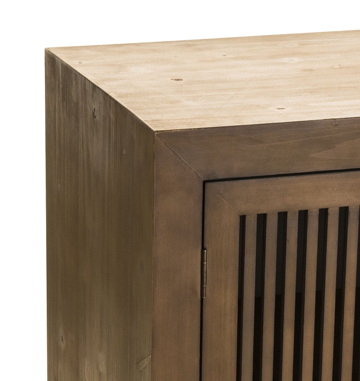 Adore Decor Sawyer 3 Door Modern Storage Cabinet Console Table, Brown - Image 5