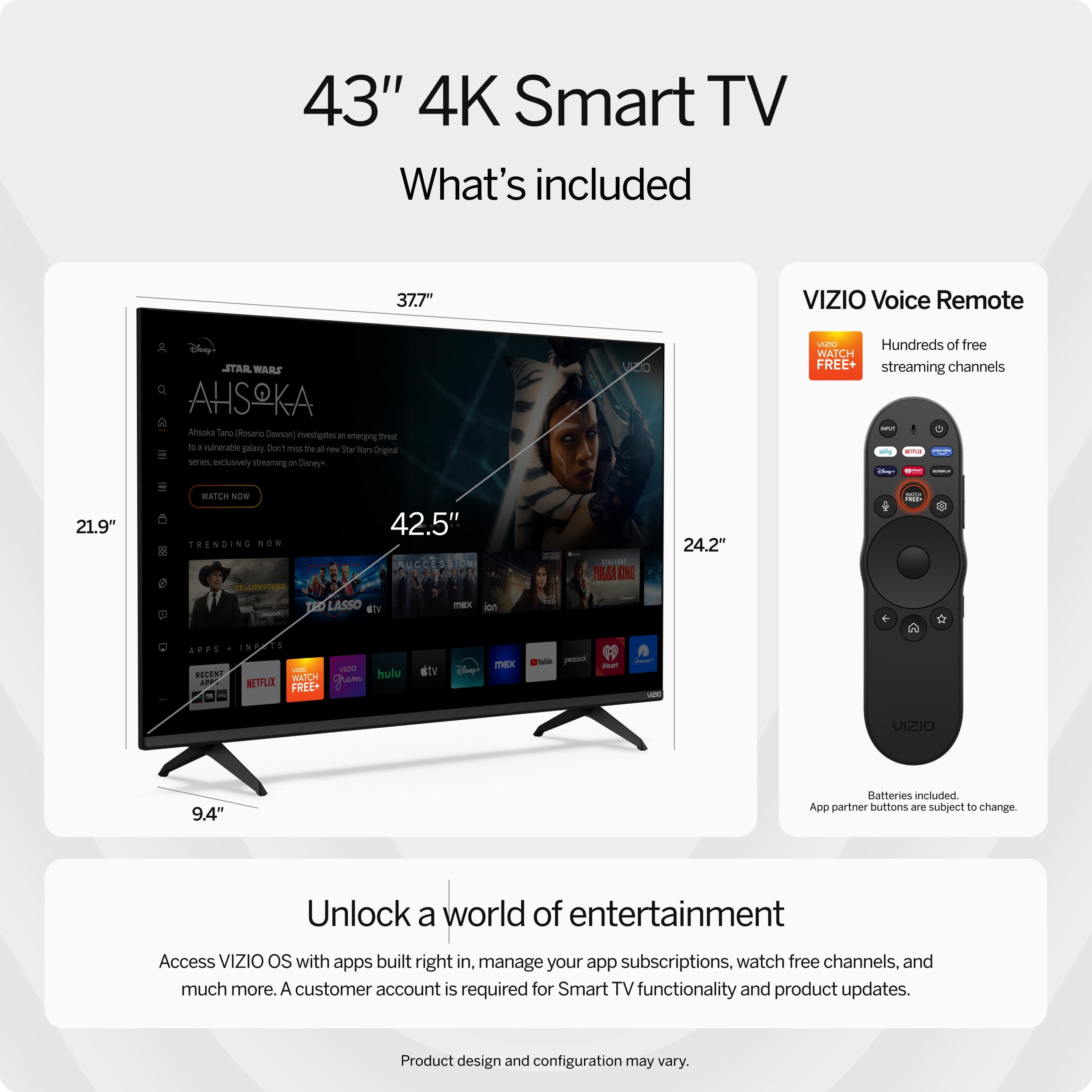 VIZIO 43" Class 4K LED HDR Smart TV (V4K43M-08) - Image 2